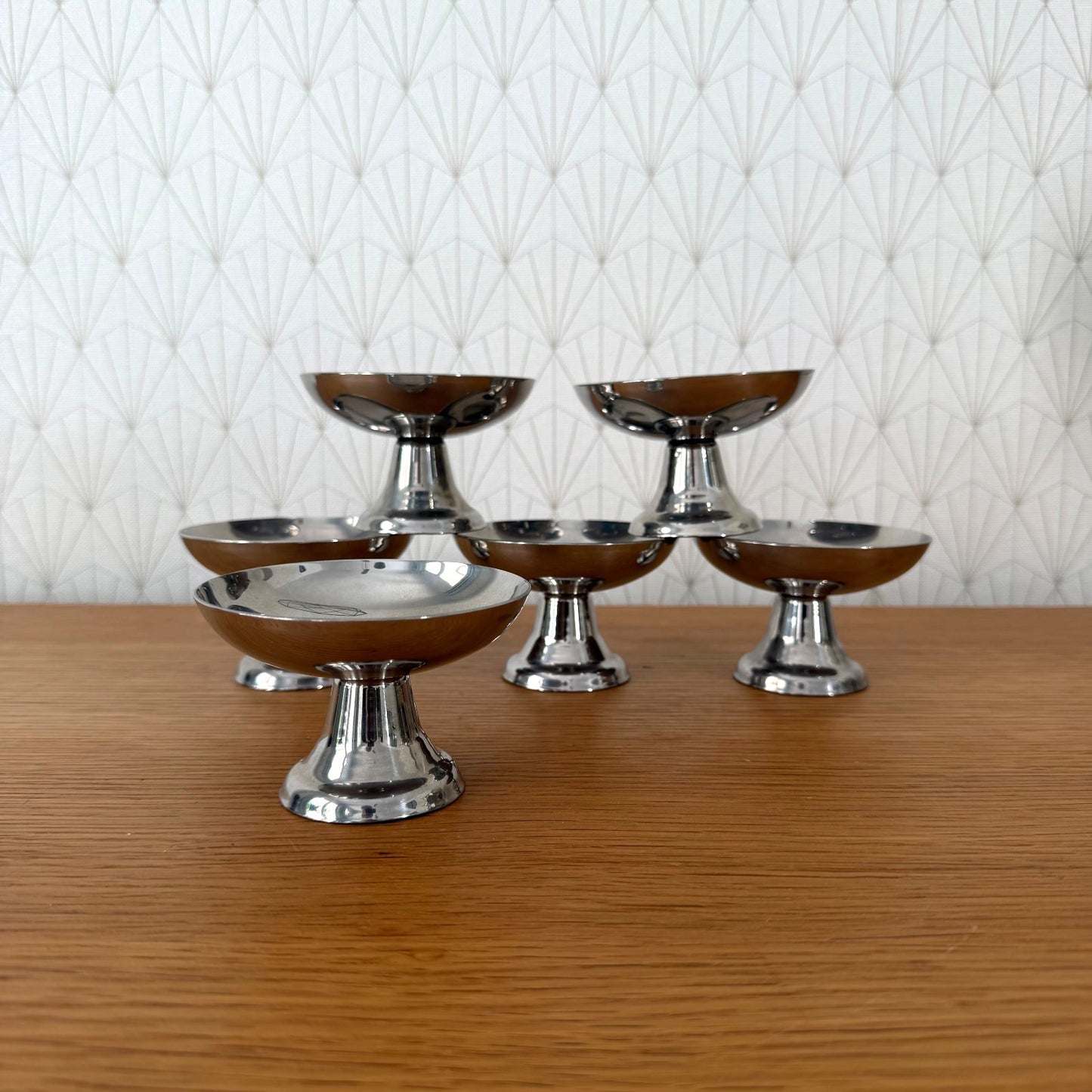 Vintage Stainless Steel Ice Cream Cups Set of 6 Compote Bowls 1408267 Stainless