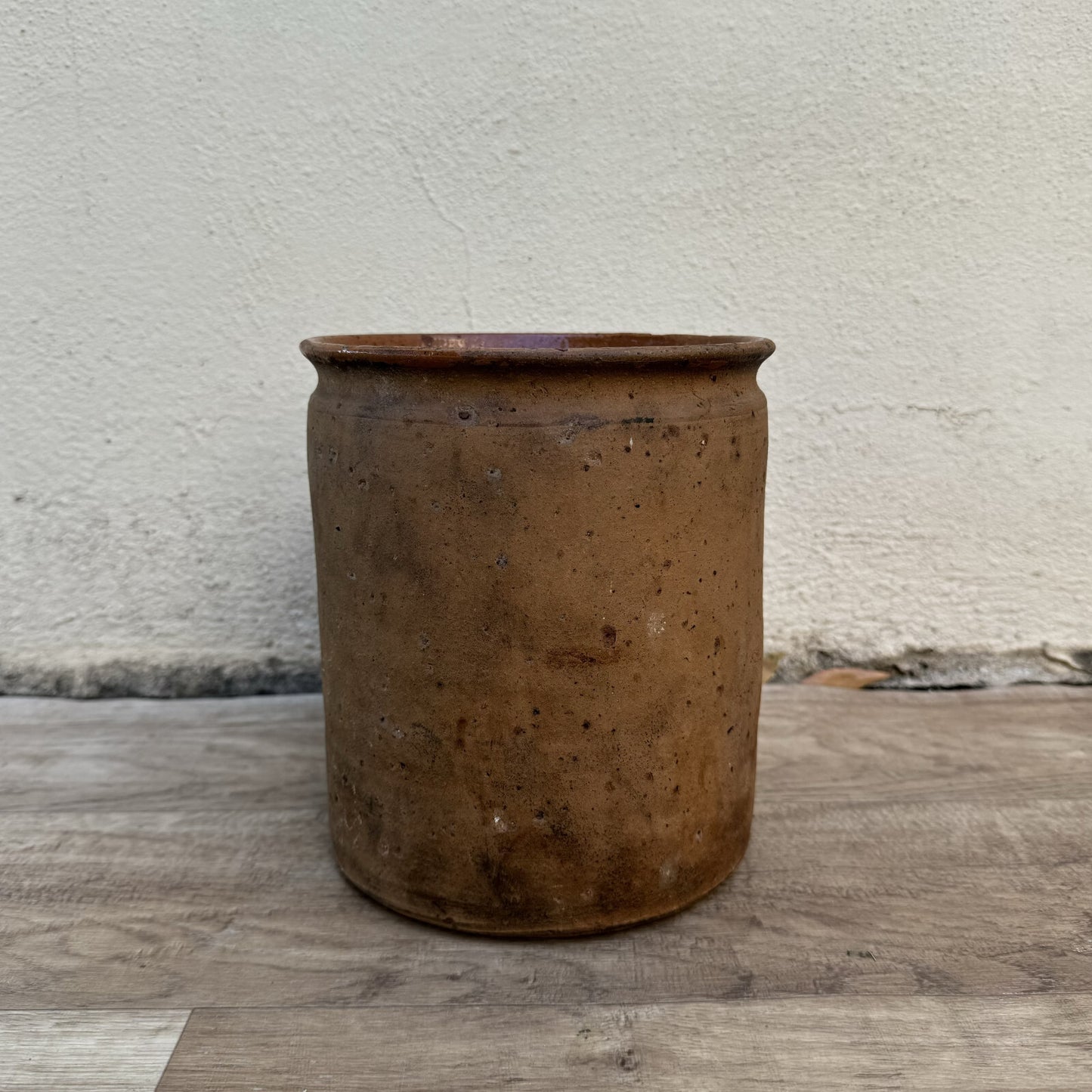 Antique French Confit Pot Terra Cotta Glazed Pottery 7.5" Kitchen 3008247 Unmarked