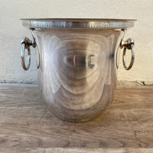 French Silver Plated Champagne Bucket Ring Handles Ice Cooler 03102210 Unbranded