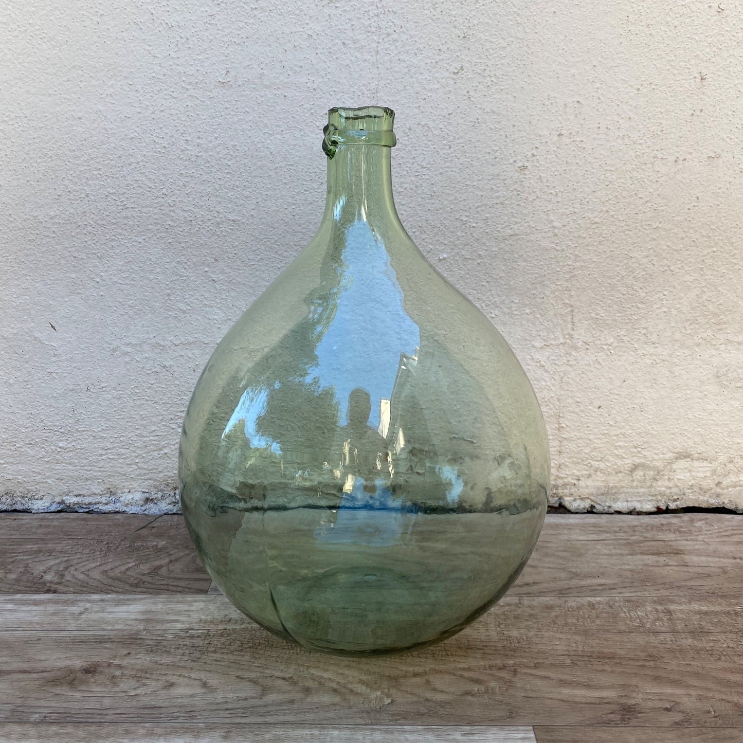 Antique French Dame Jeanne Green Glass Demijohn Wine Bottle 04072623 Fleamarketfrance