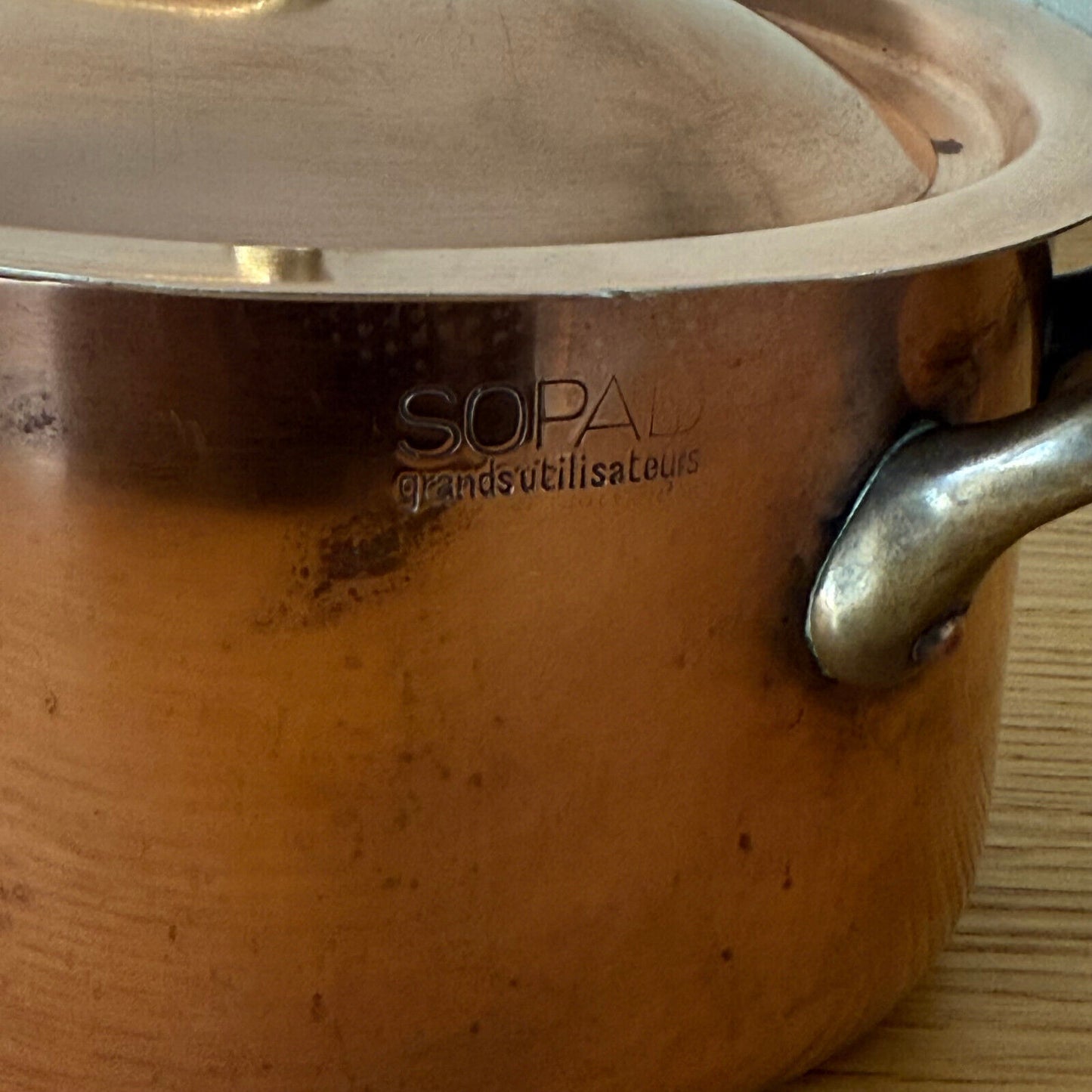 Vintage French stock pot Vtg Copper Cookware made in france 8 1/2" 0304258