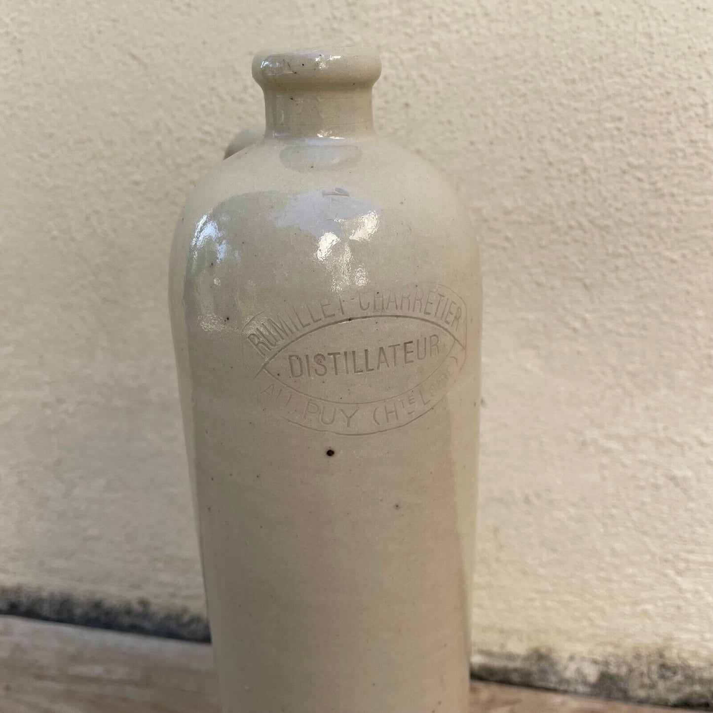 Vintage French Stoneware alcohol Wine Bottle water 12 1/4" tall 1401251 - Fleamarketfrance