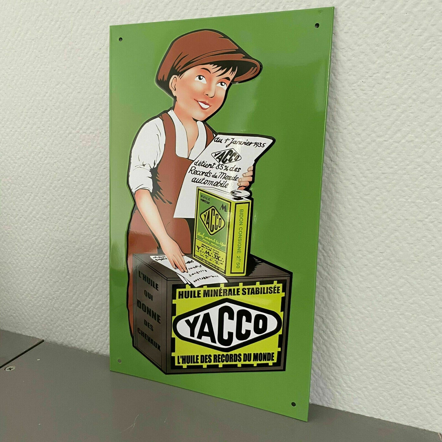 YACCO French Vintage Metal Sign Motor Oil Automobile Garage Decor 2509214 YACCO