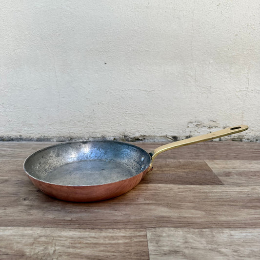 French Copper Pan Villedieu CVD Tin Lined 8 3/4" Cookware 2407232 Fleamarketfrance