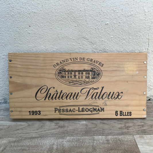 Vintage French Wine Crate Panel Chateau Valoux Bordeaux 1993 08032211 Château Valoux