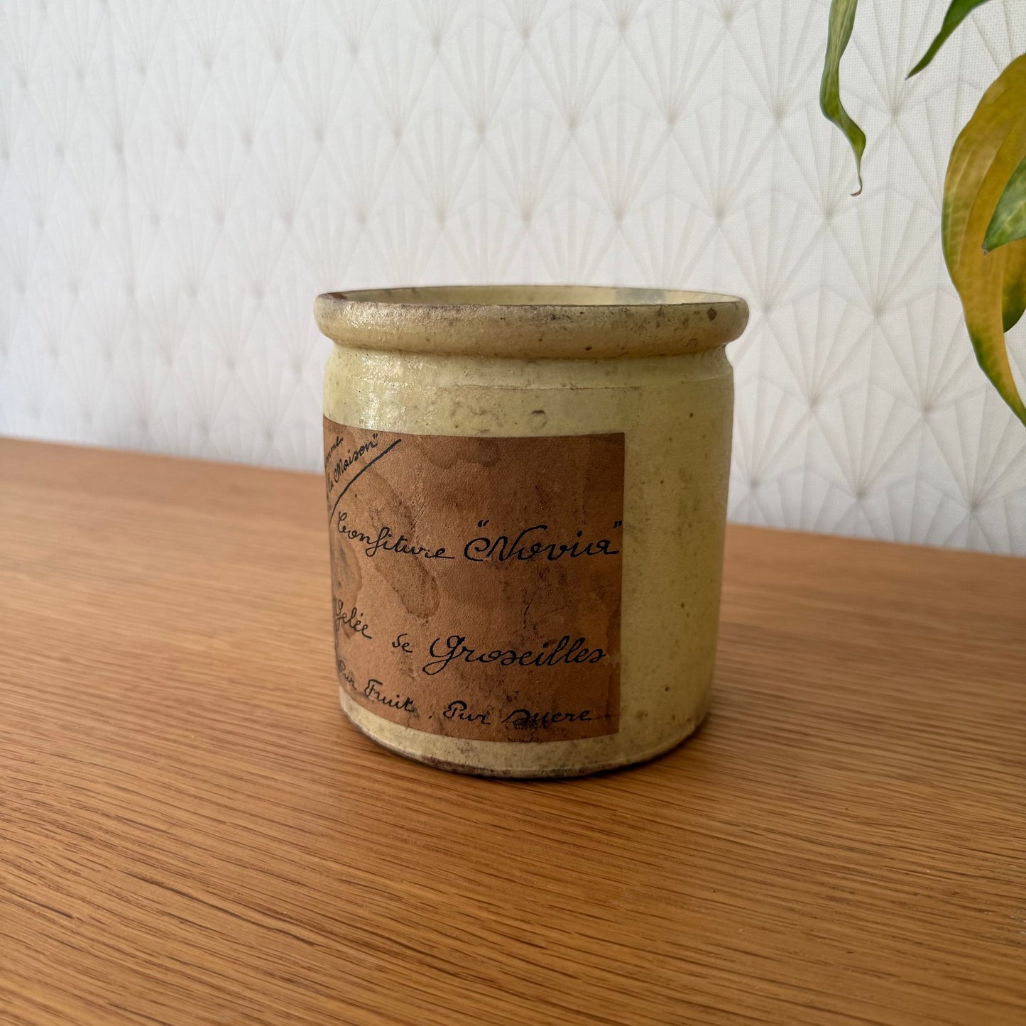 HANDMADE GLAZED YELLOW FRENCH CONFIT JAM POT SMALL STONEWARE 23072516