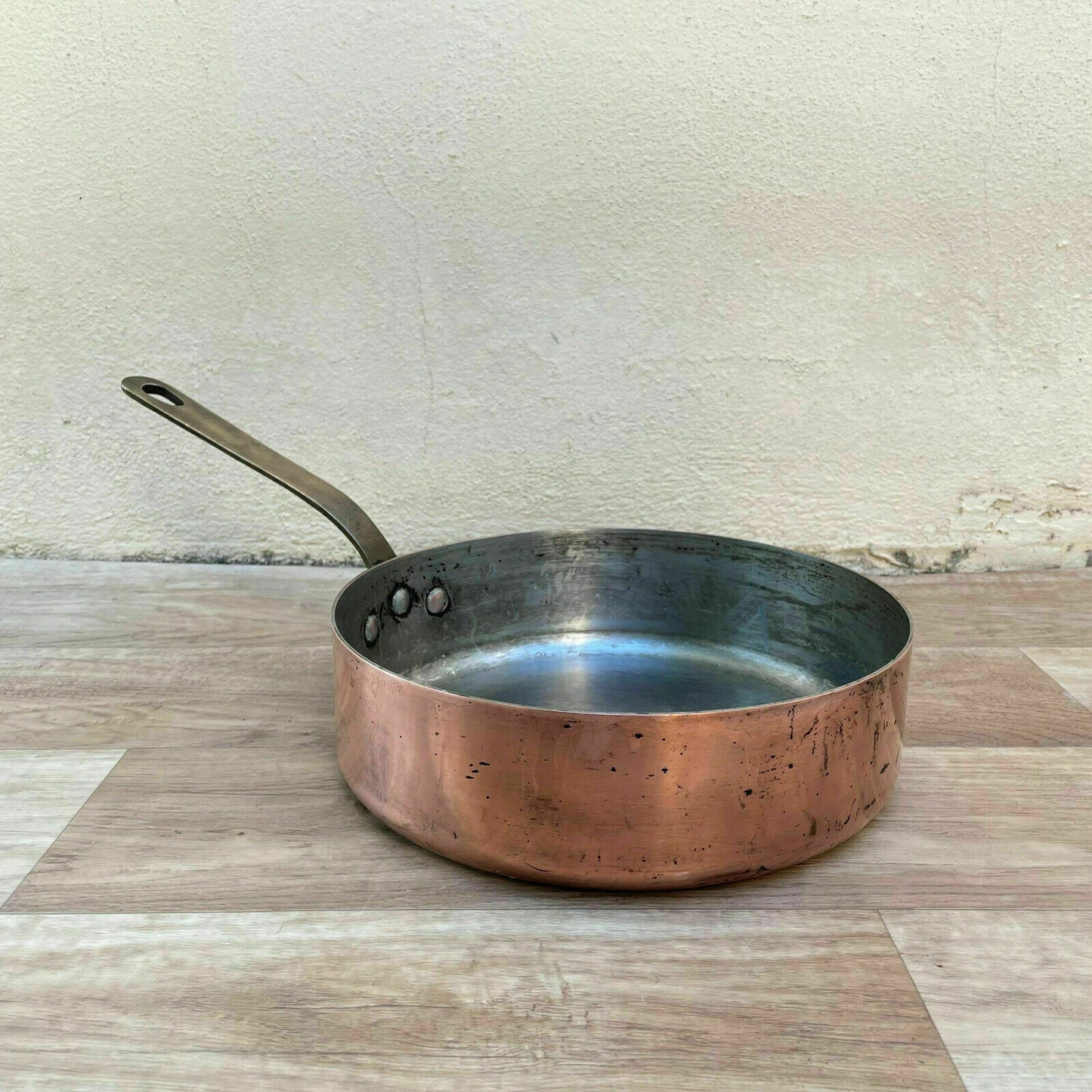 Gaillard Paris France saute Pan 9 1/2" Vtg Copper Cookware 0310216 - Fleamarketfrance