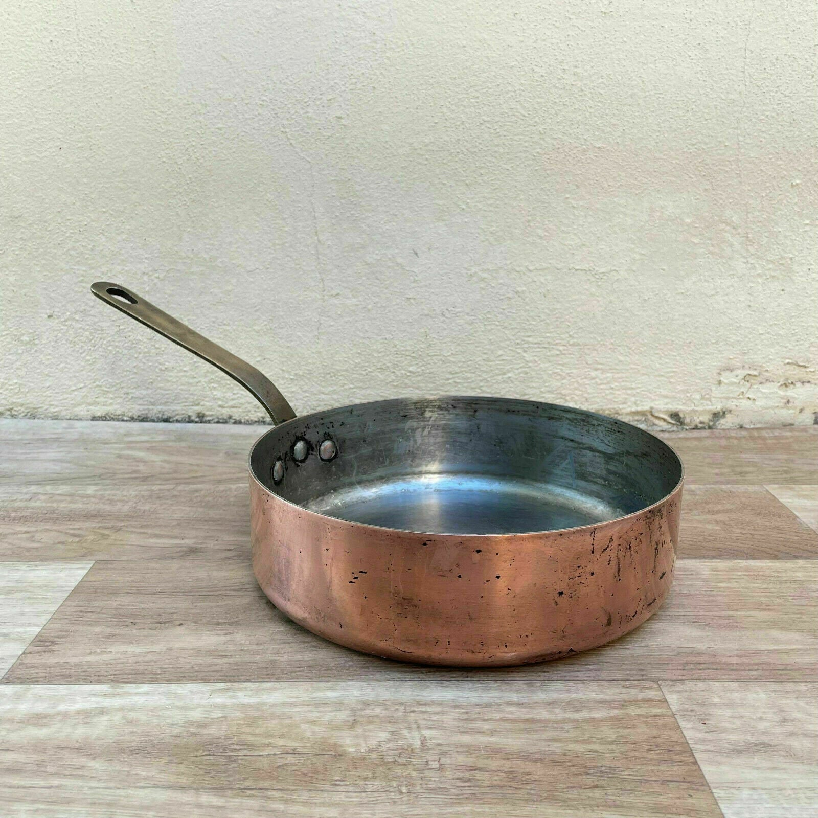 Gaillard Paris France saute Pan 9 1/2" Vtg Copper Cookware 0310216 - Fleamarketfrance