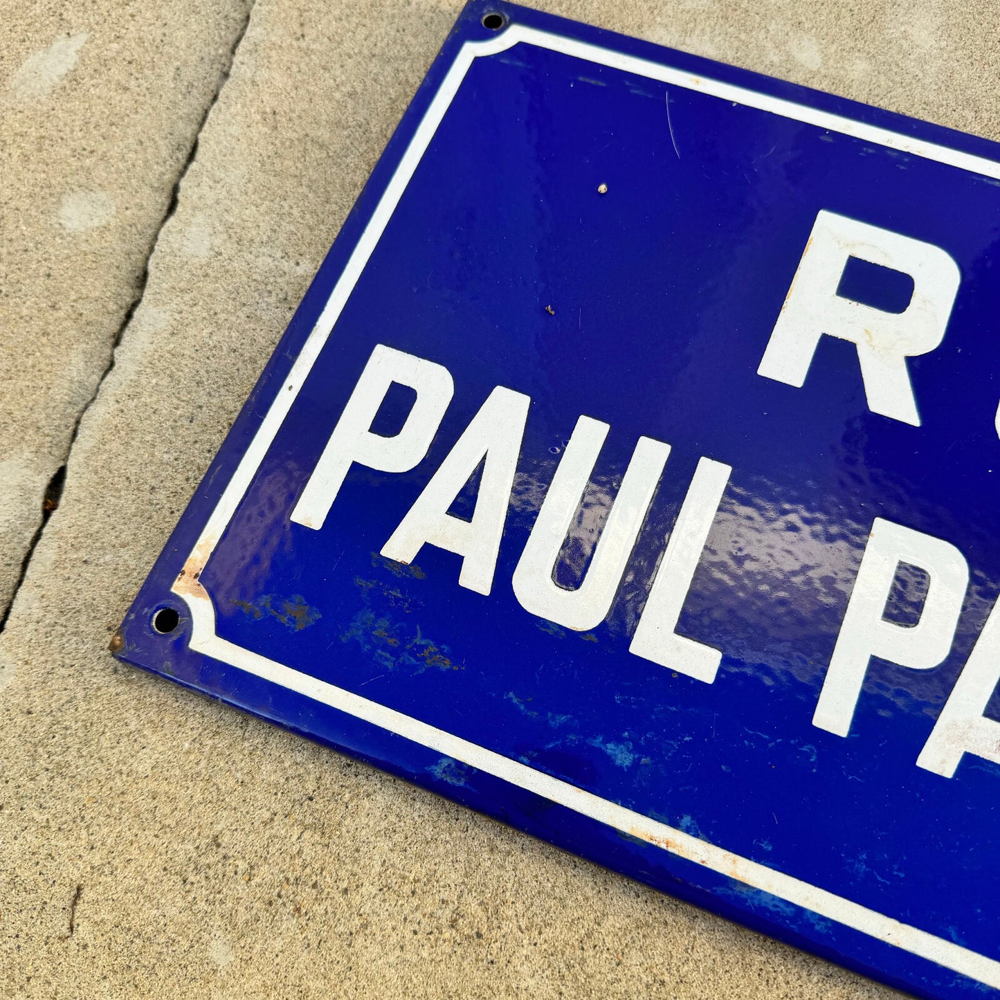 Vintage French Street Sign RUE PAUL PAINLEVE Blue Enamel Plaque 23042458 Fleamarketfrance
