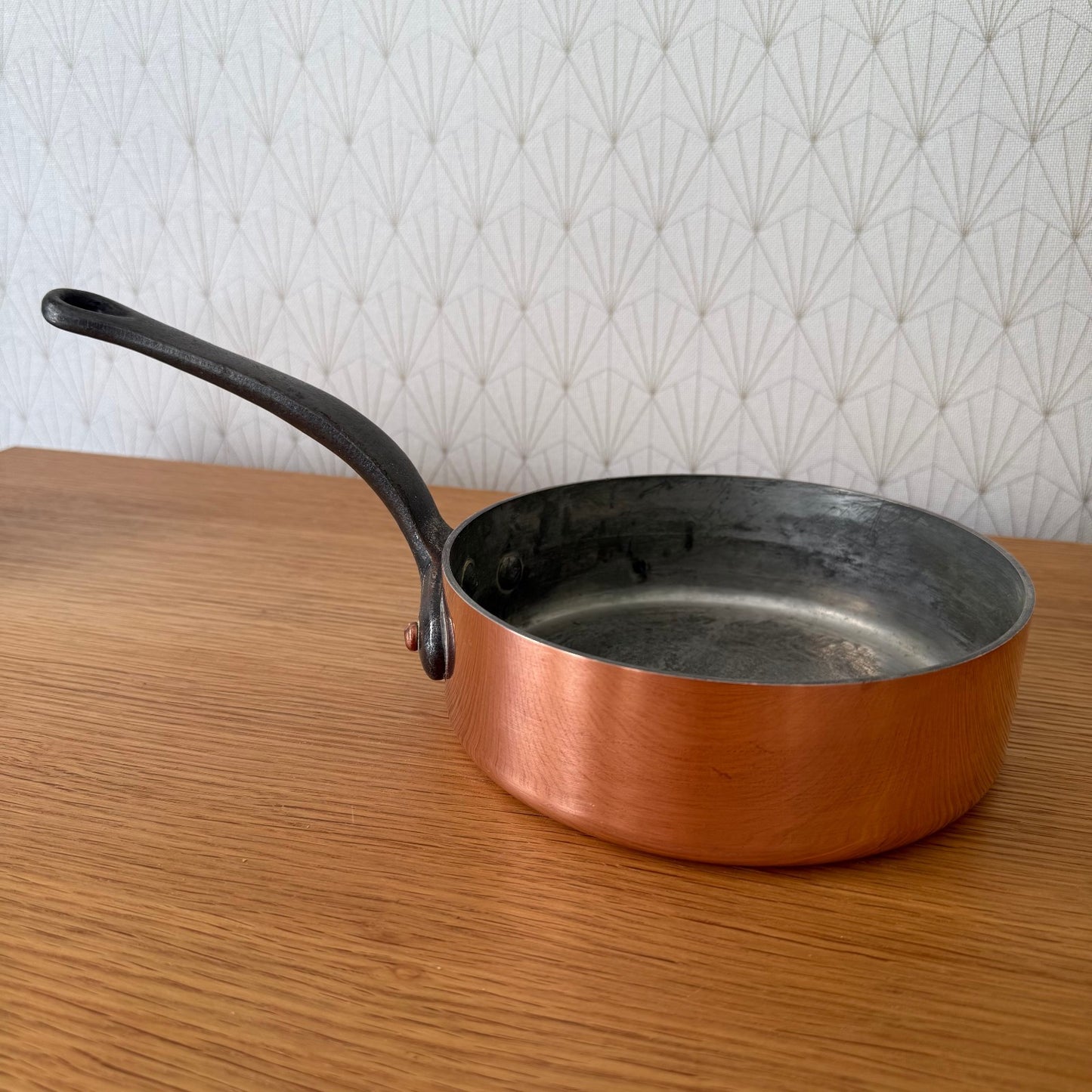 French Copper Saute Pan Vintage Tin Lined Professional Cookware 7" 2507251 Fleamarketfrance