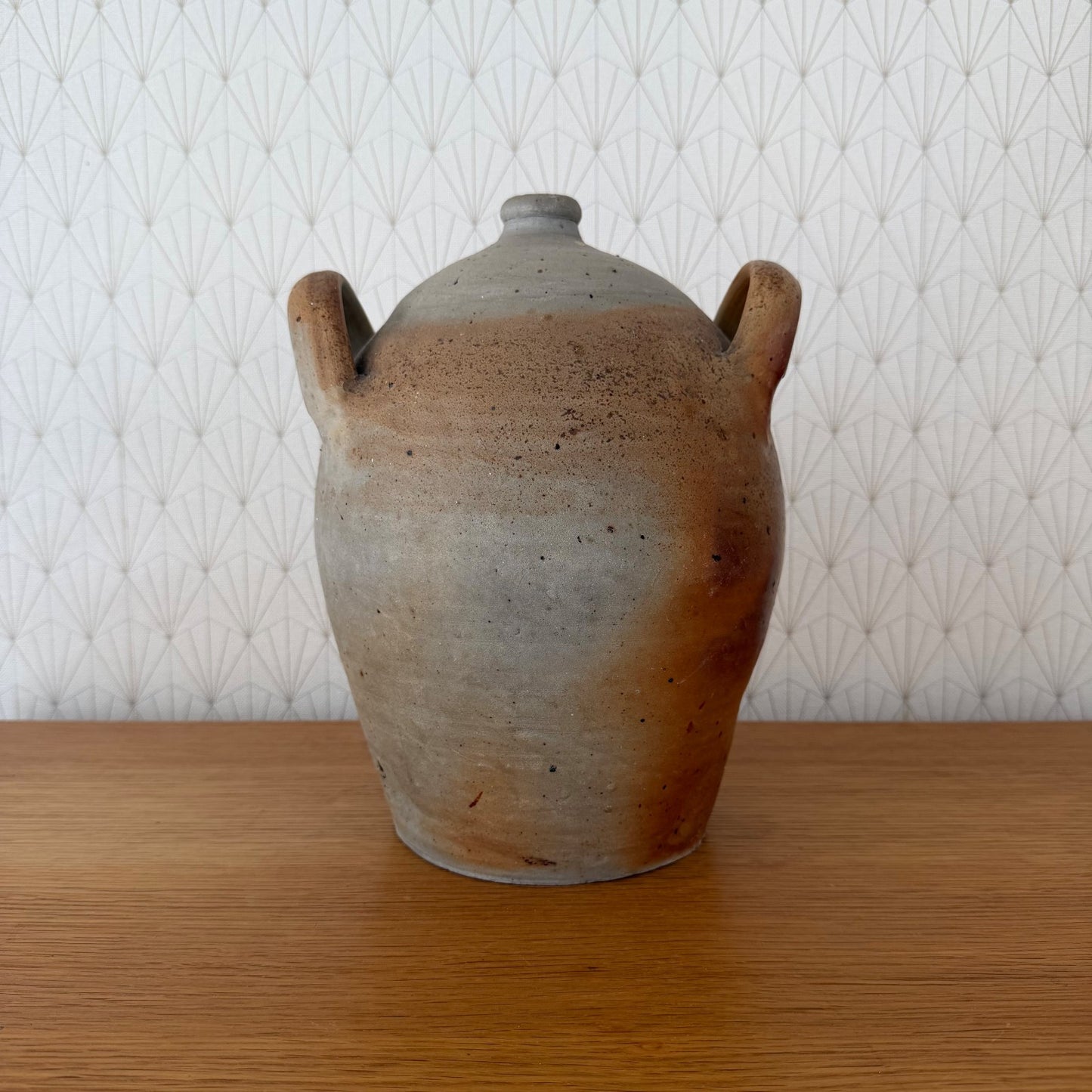 Antique French Stoneware Jug Handmade Earthenware Pitcher Pottery 04092618