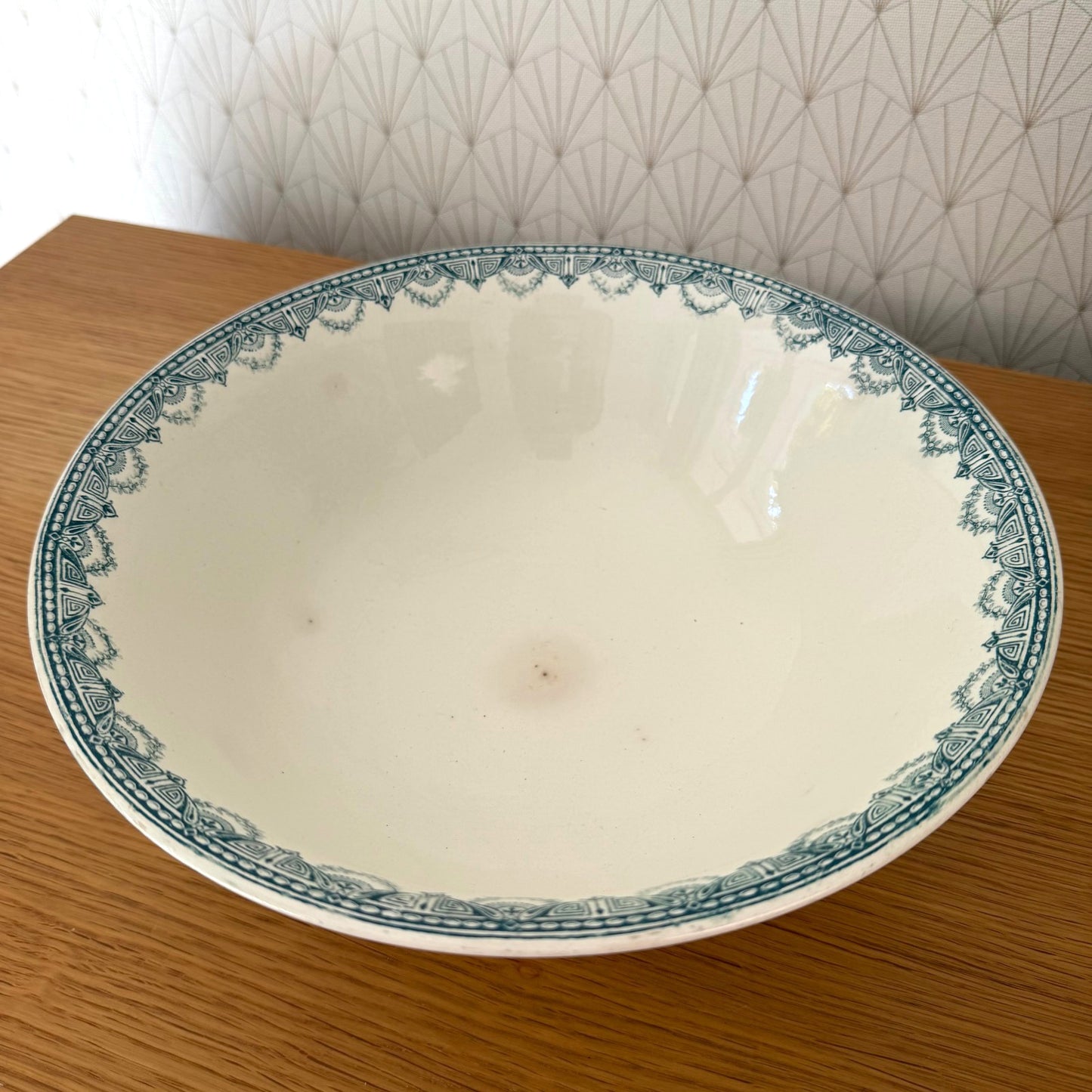 French Terre de fer Tian Fruits mixing bowl Stamped 2210255