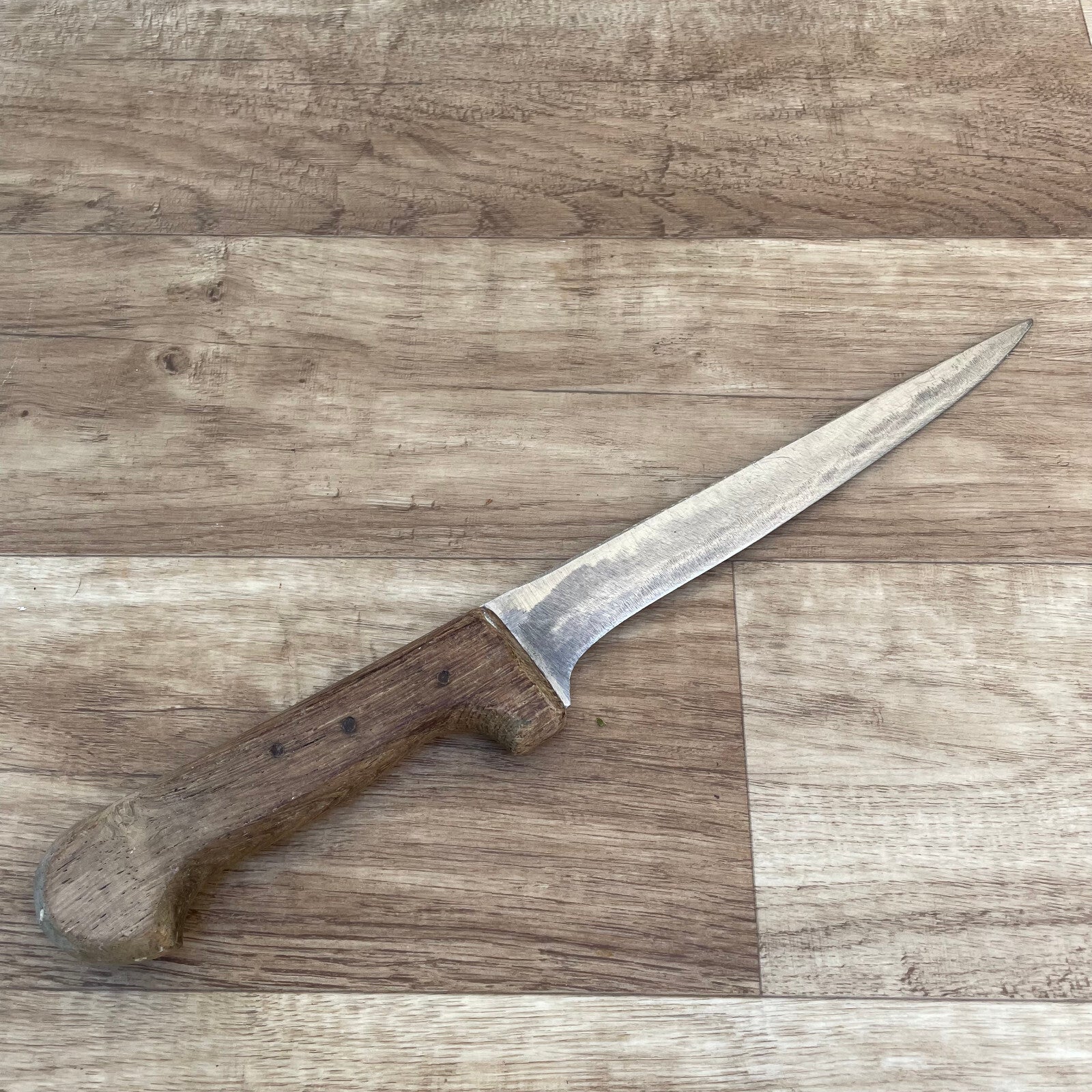 French Vintage Fillet Knife Wood Handle Kitchen Cutlery 14" 2303258 Unbranded