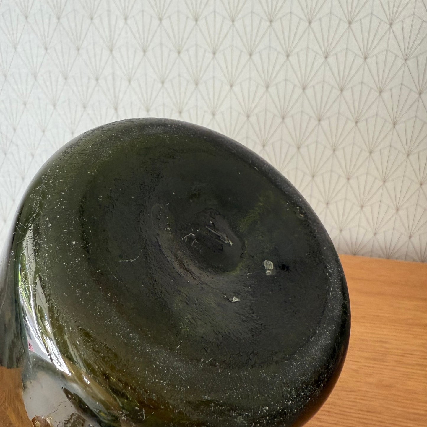 Antique French Hand Blown Green Glass Pickling Truffle Bocal Jar 11 1/2"08092510