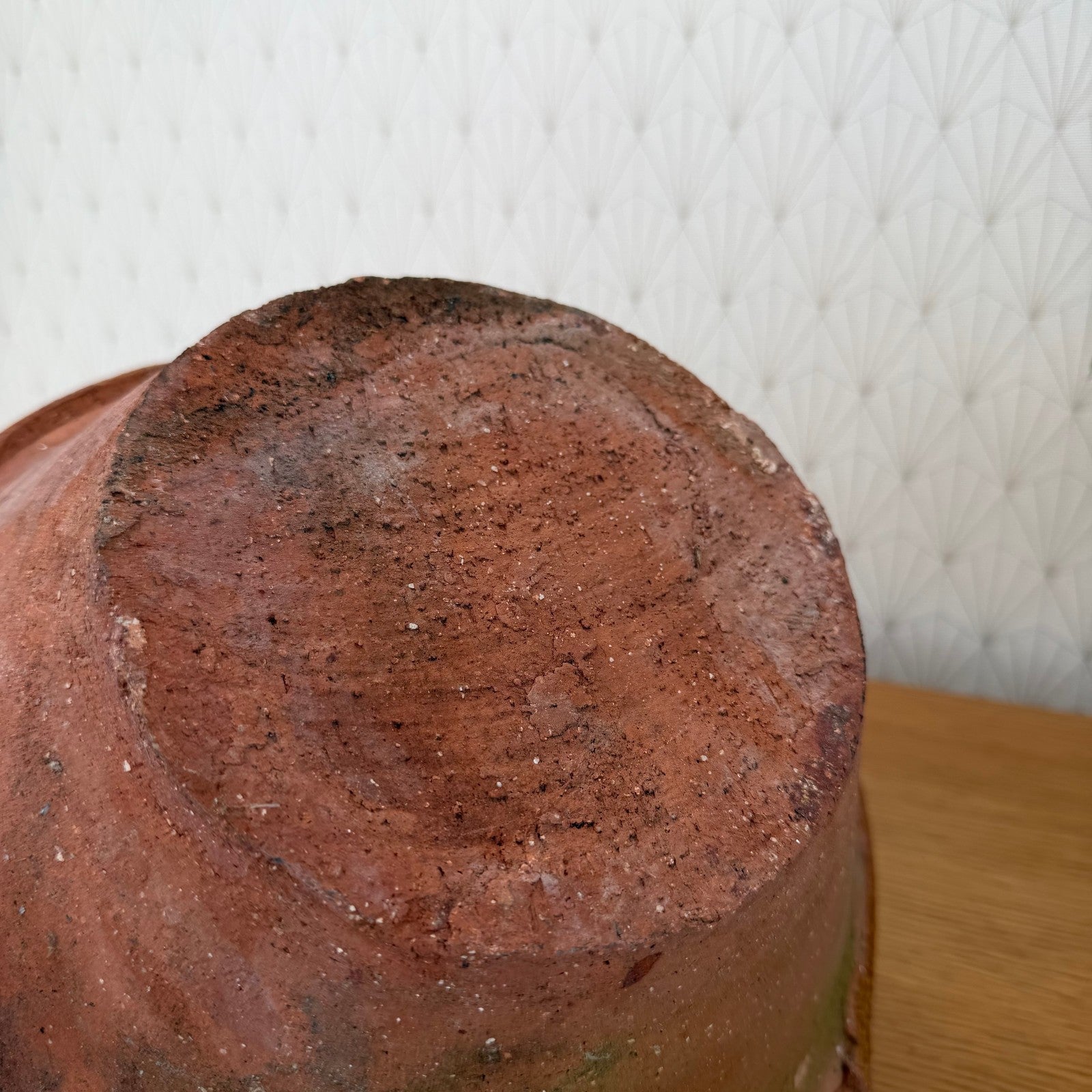 Vintage French Terracotta Bowl Glazed Rustic Pottery Mixing Tian 111259 Fleamarketfrance : French vintage and antique decor
