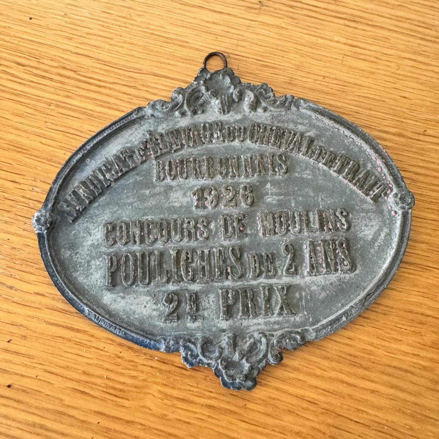 FRENCH VINTAGE AGRICULTURE PLAQUE TROPHY AWARD ANIMALS PRIZE SIGN 1926 1906247 Fleamarketfrance
