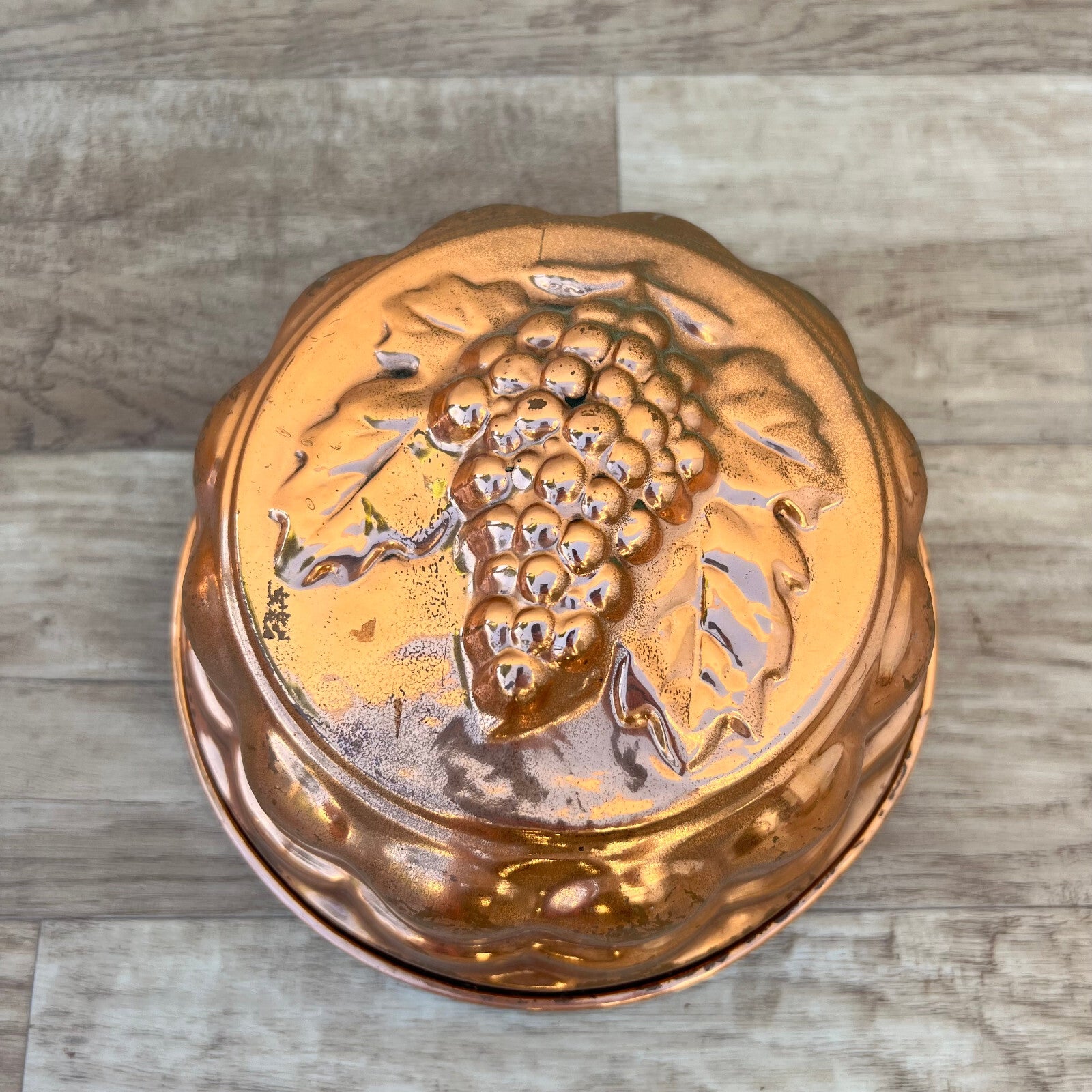 French Copper Jelly Mold Vintage Tin Lined Grape Design Cake 3107225 Fleamarketfrance