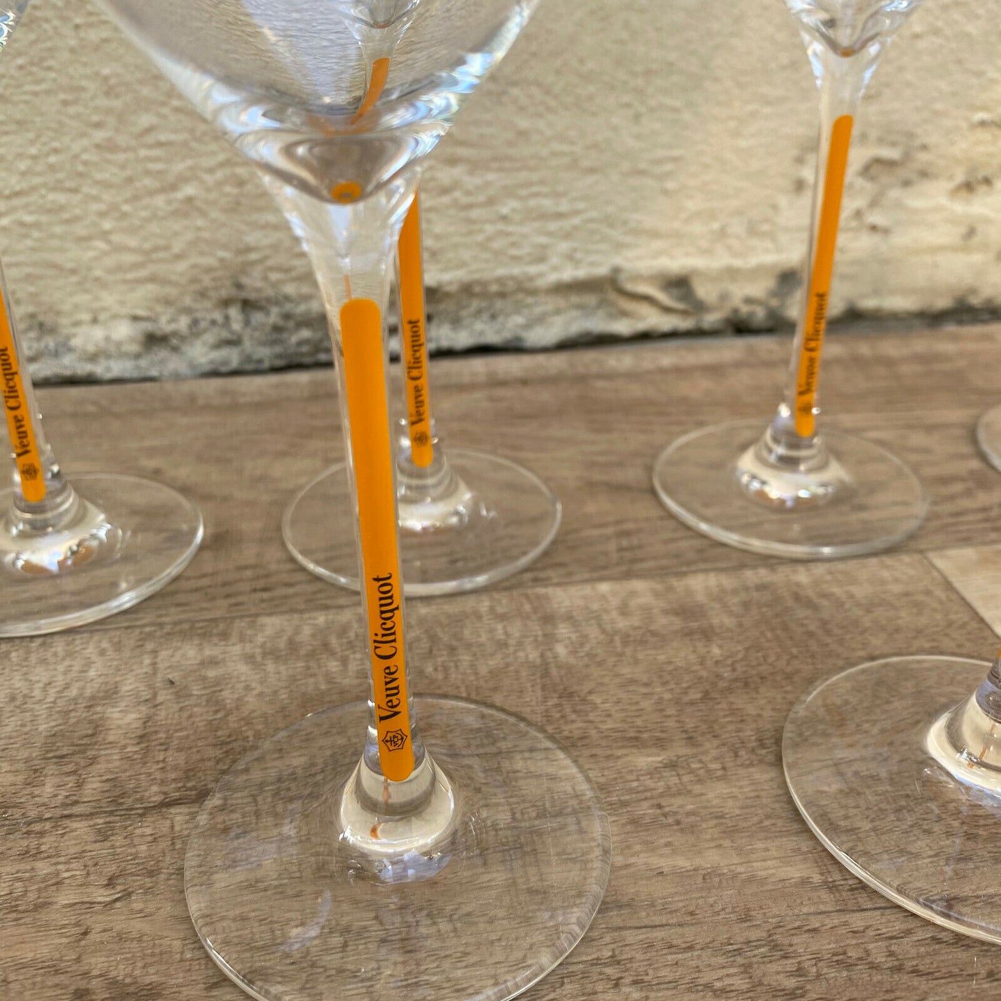 6 x Veuve Cliquot Clicquot Orange Glasses Flutes Cup Ice 0202251 - Fleamarketfrance