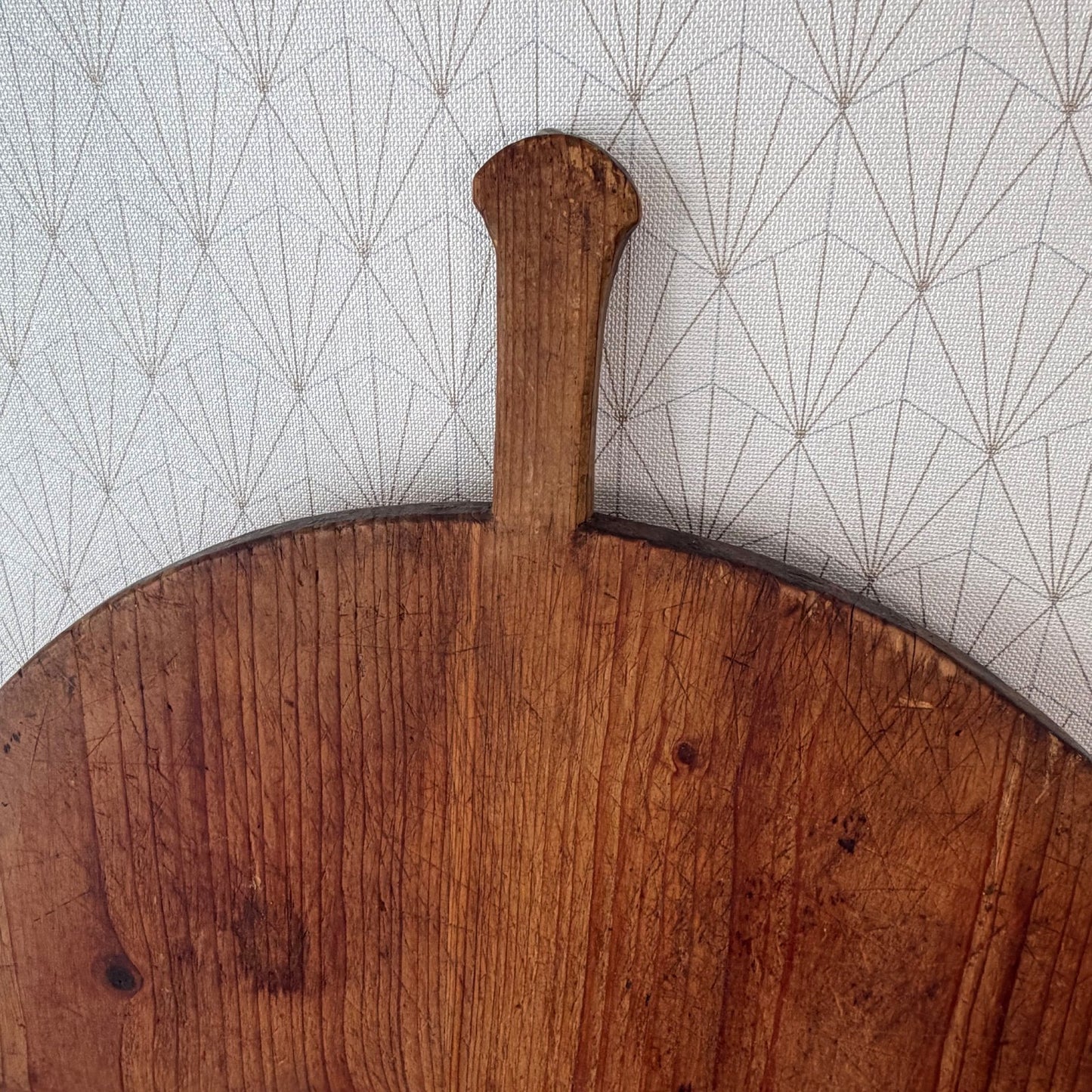 French Vintage Round Wood Bread Board Cutting Chopping 20" 0107269 Unbranded