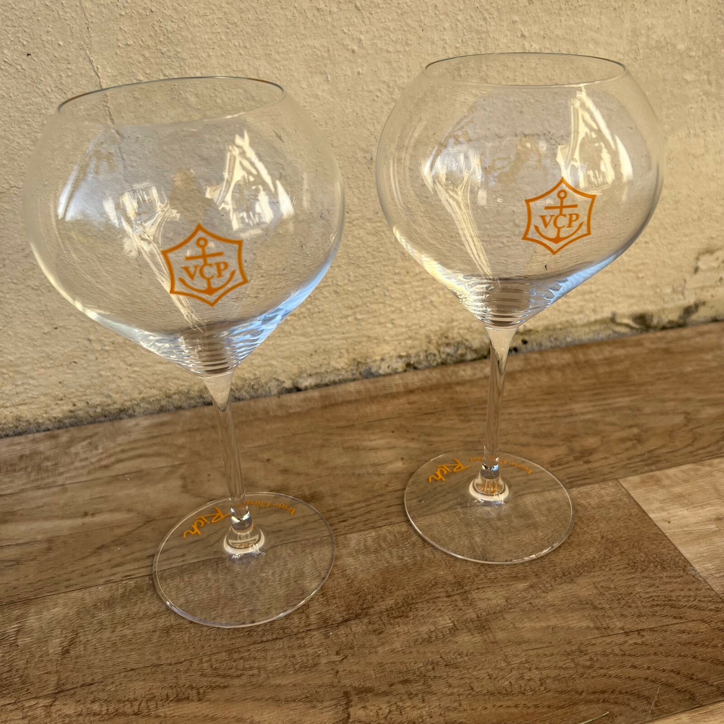 2 x Veuve Cliquot Clicquot Rich Orange Glasses Flutes Cup Ice 0910256