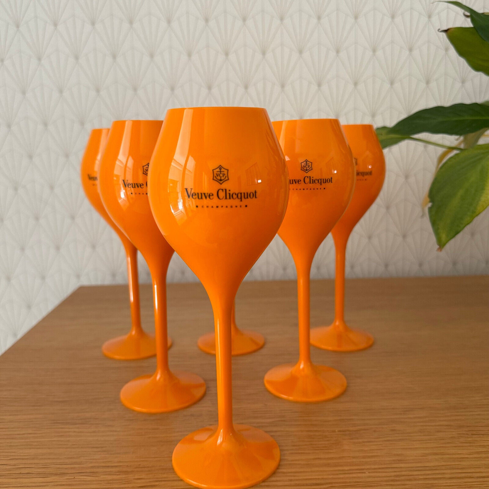 6 x Veuve Cliquot Clicquot Orange Glasses Flutes Cup Ice Champagne big 0512242 - Fleamarketfrance