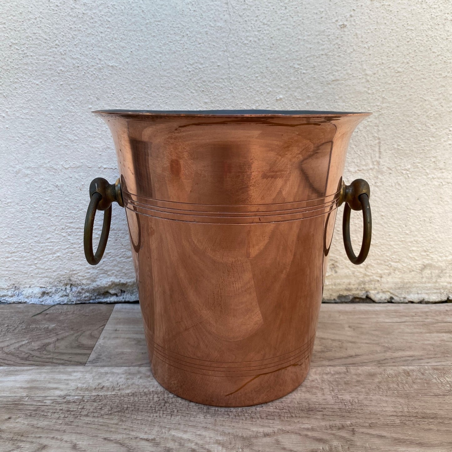 French Vintage Copper Champagne Ice Bucket Metaux Ouvres Le Trefle 04072614 Rothschild