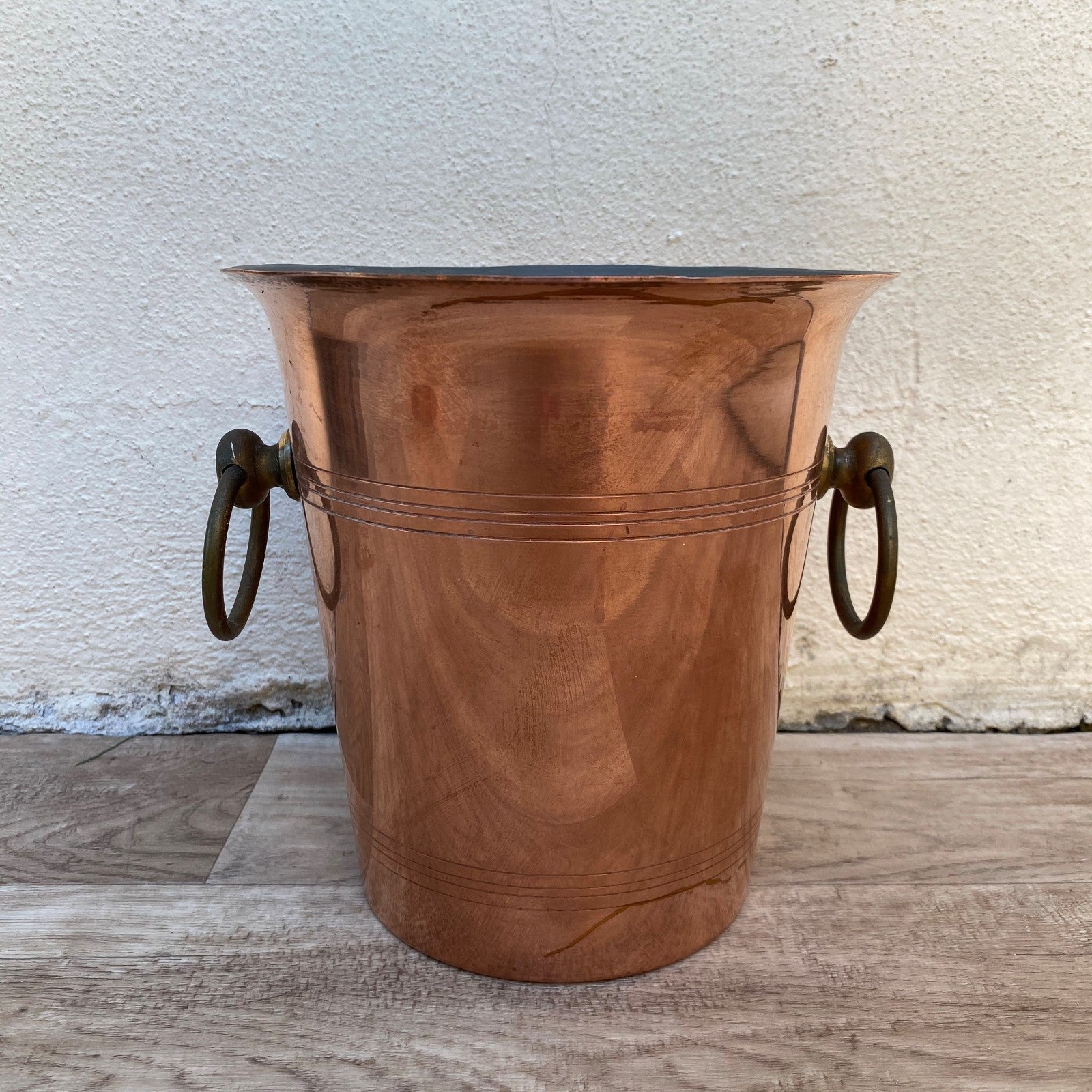 French Vintage Copper Champagne Ice Bucket Metaux Ouvres Le Trefle 04072614 Rothschild