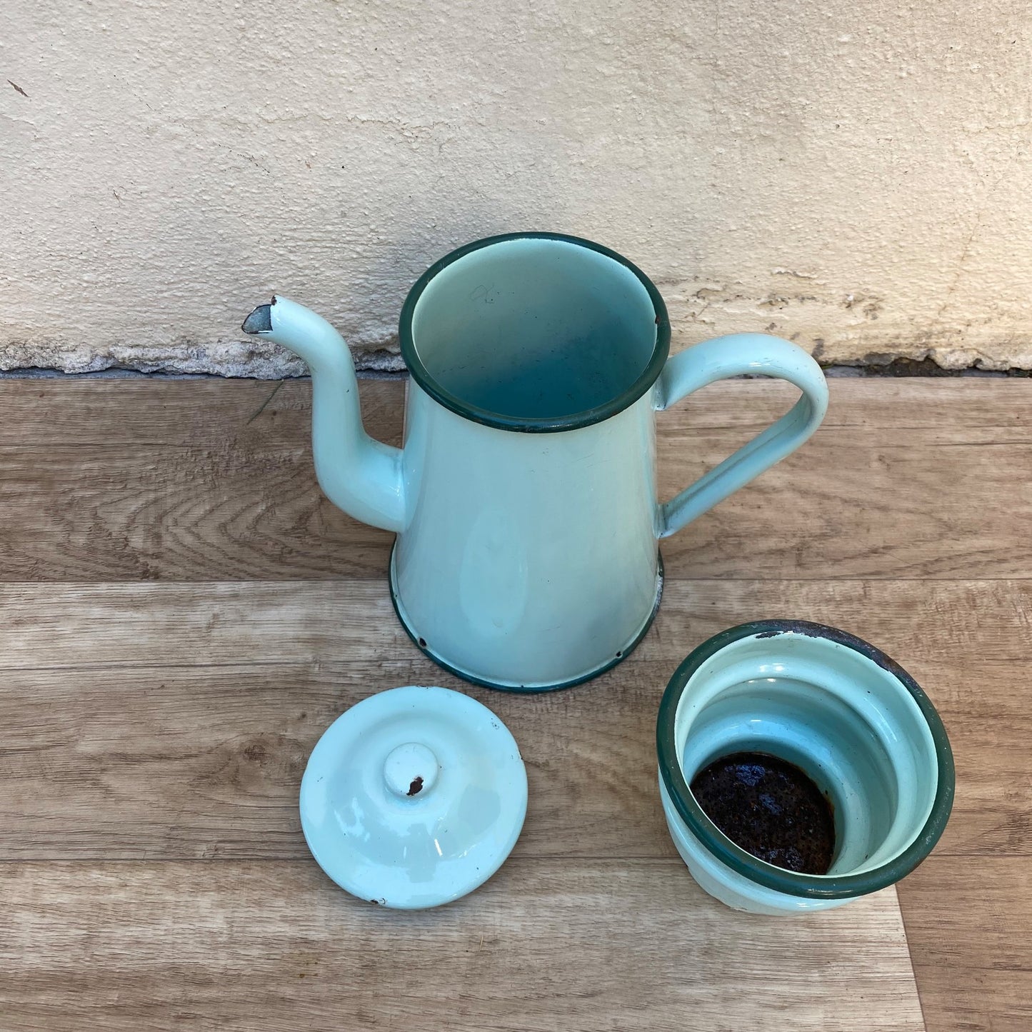 French Enamelware Biggin Coffee Pot Blue Vintage Kitchen 04072618 Fleamarketfrance