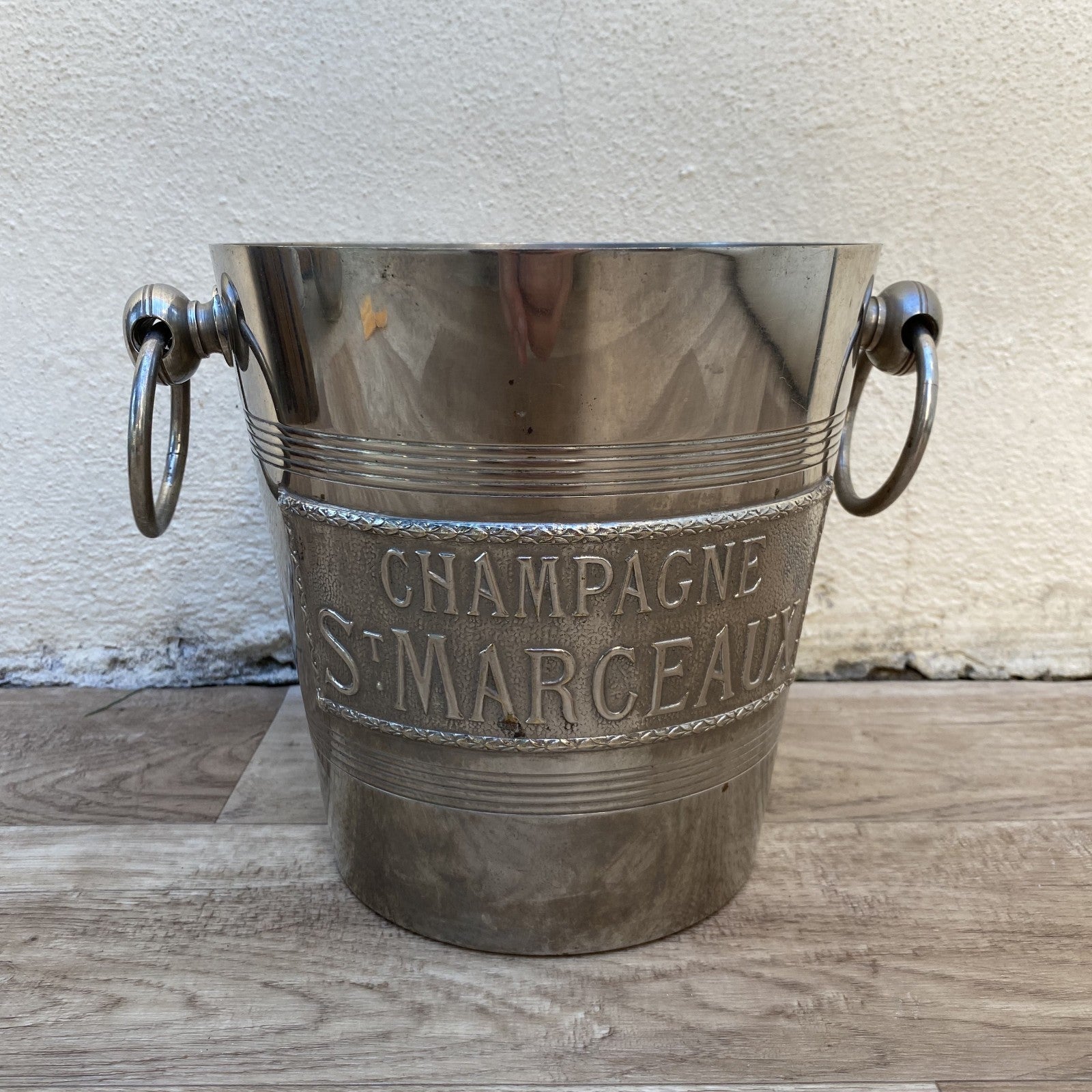 French Silver Plated Champagne Ice Bucket Ring Handles St Marceaux 0407268 Unbranded