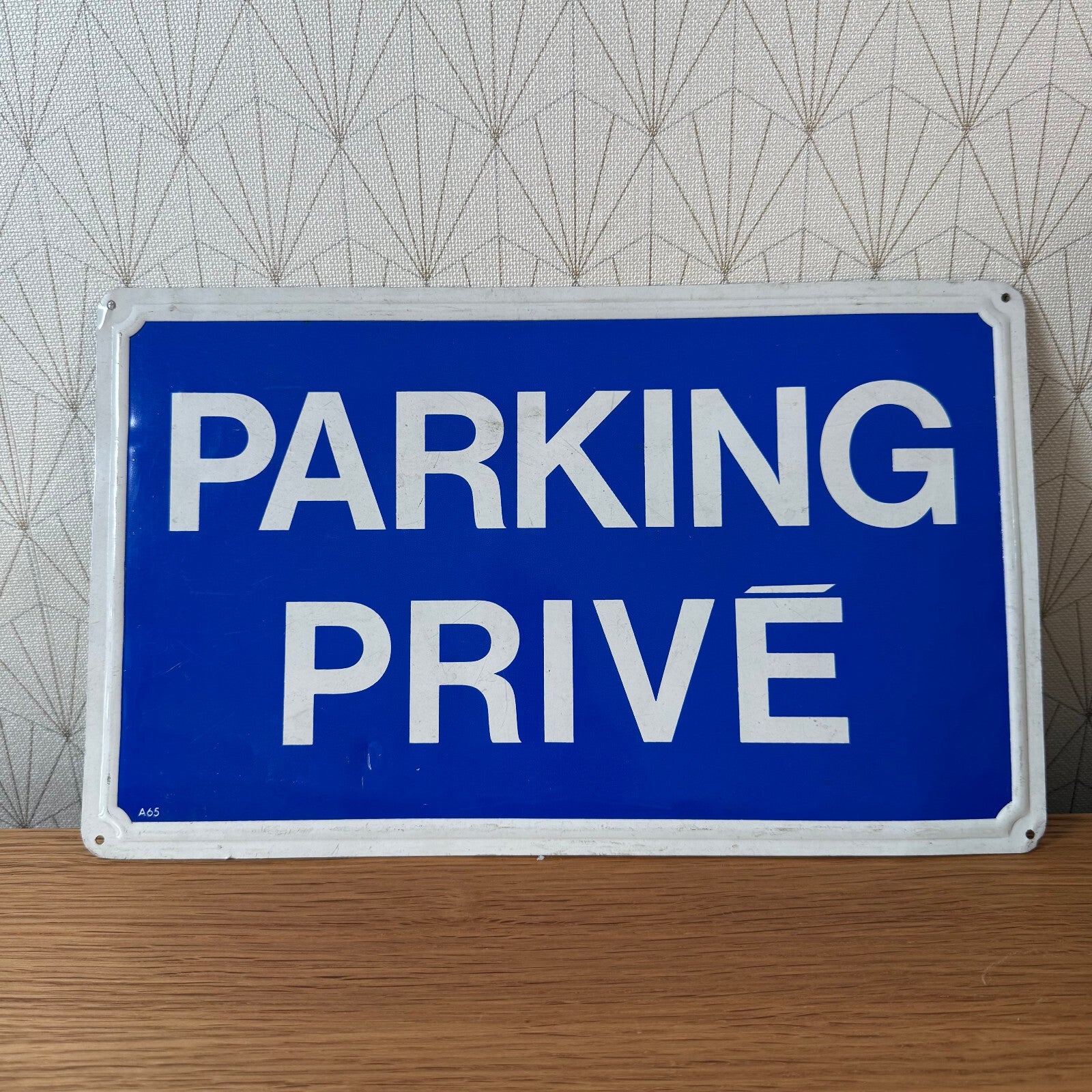 French Parking Sign Vintage Metal Prive Street Plaque Blue White 2212245 Fleamarketfrance