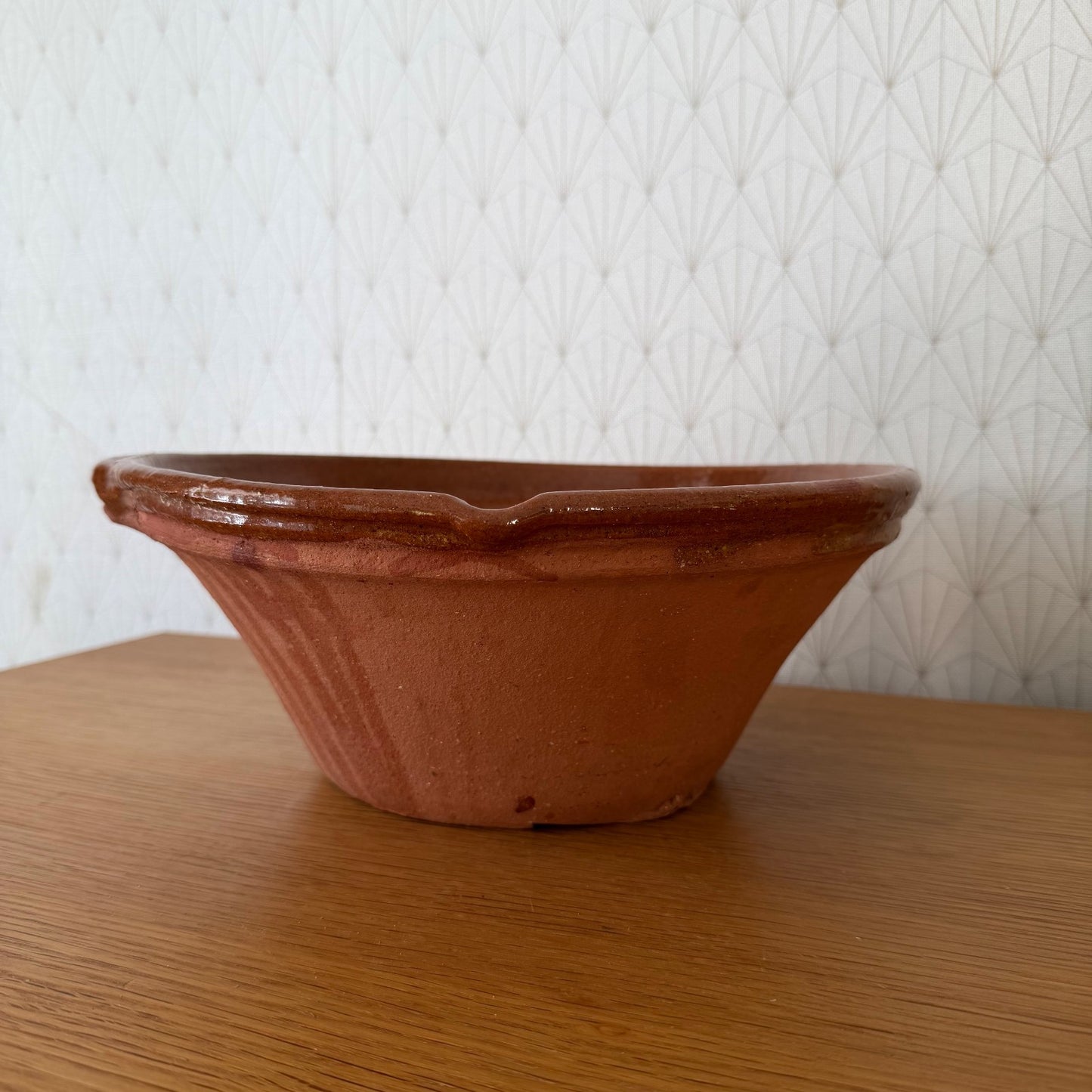 Vintage French Terracotta Glazed Rustic Pottery Mixing Tian 14072614 Fleamarketfrance
