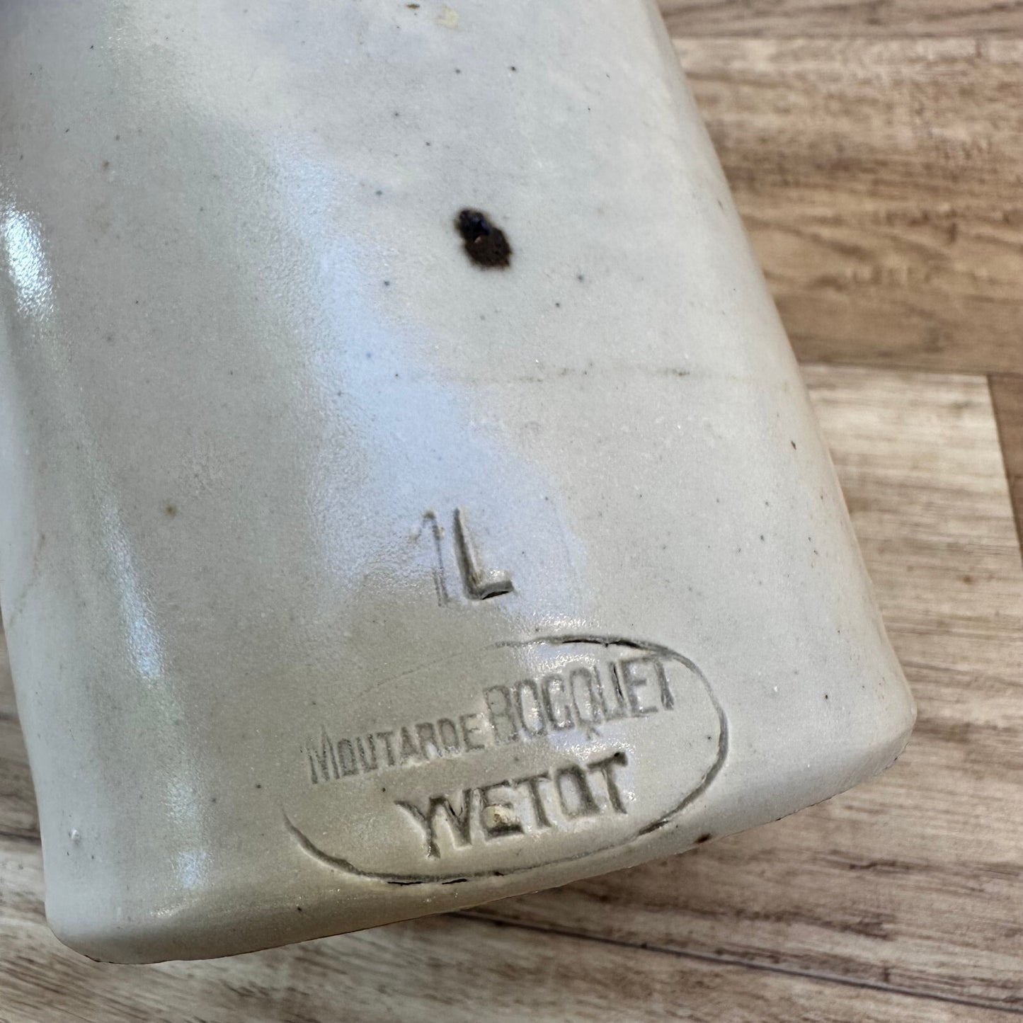French Stoneware Mustard Pot Antique Glazed Pottery 7" 2009234 Unmarked