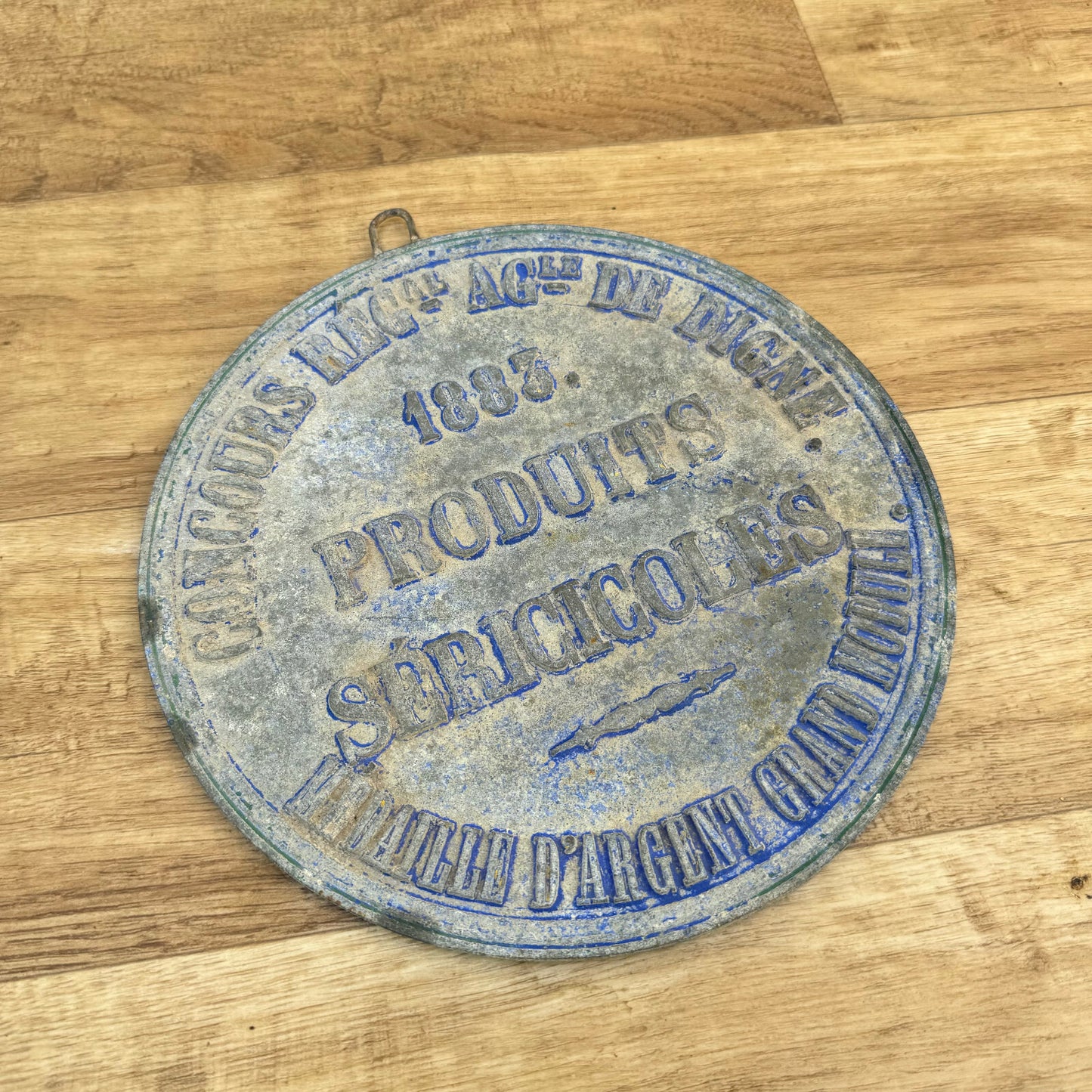 French Antique Agricultural Medal Bronze Prize Trophy 1883 Silk 0907245 Fleamarketfrance