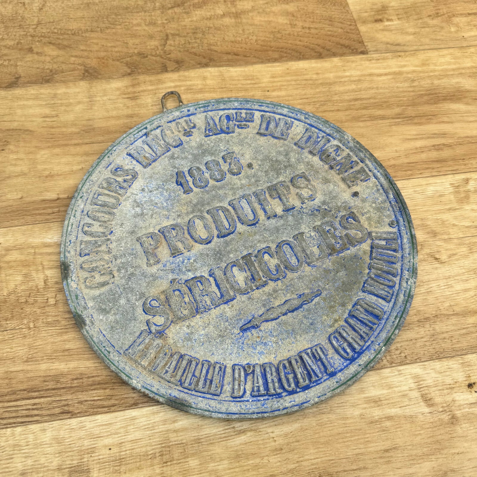 French Antique Agricultural Medal Bronze Prize Trophy 1883 Silk 0907245 Fleamarketfrance