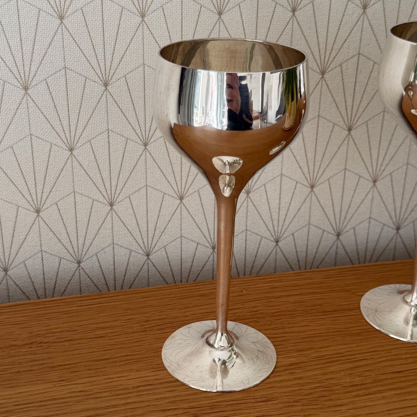 Vintage french silverplate champagne glasses 1305261 Unbranded