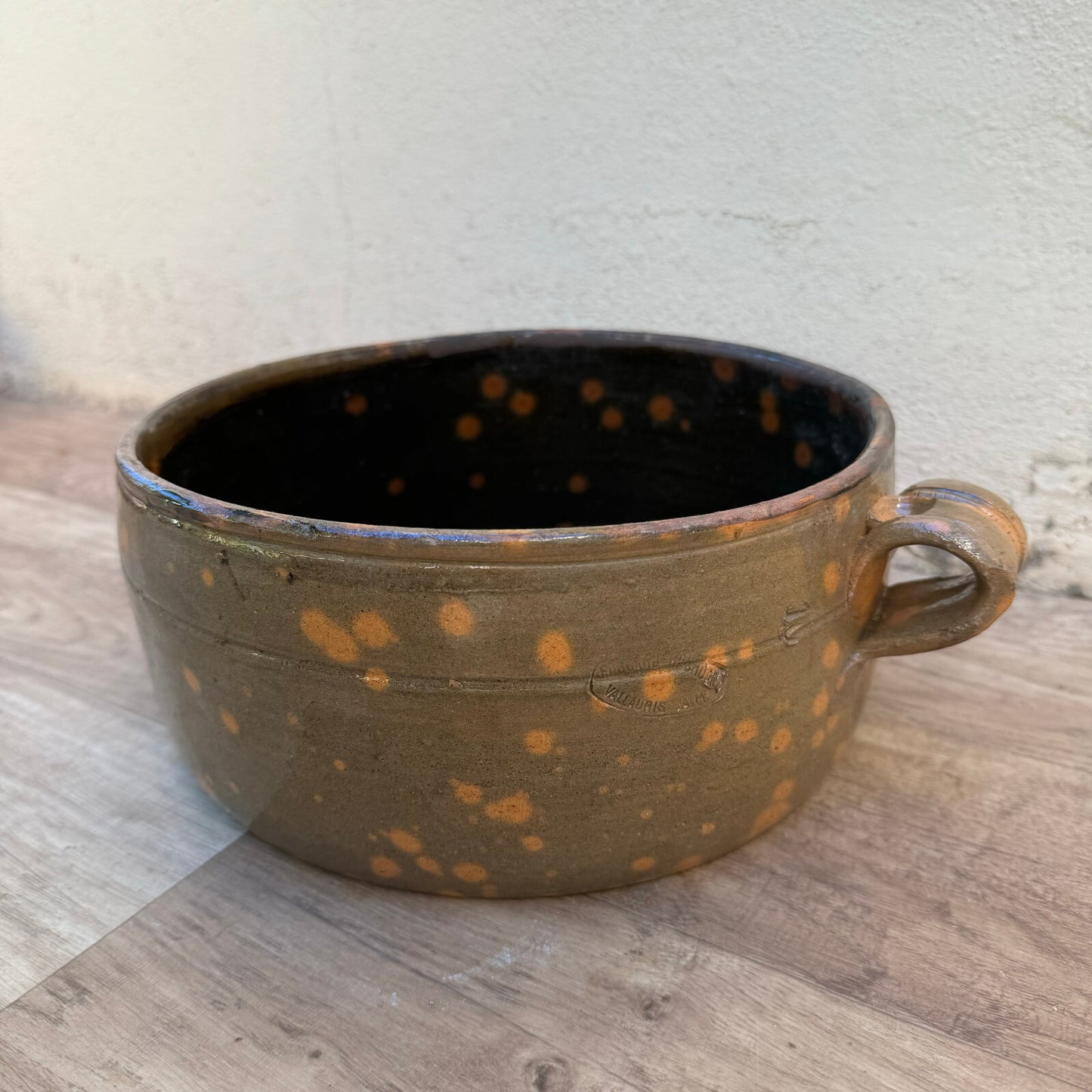 French stock pot antique glazed pottery Cookware fruits bowl 0807248 Fleamarketfrance