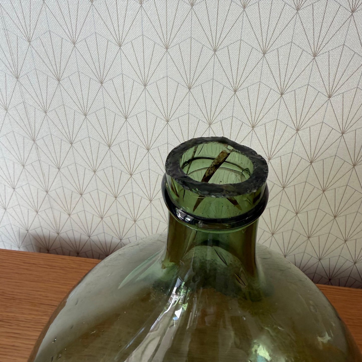 Antique French Dame Jeanne Green Glass Demijohn Wine Bottle 1107264 Fleamarketfrance
