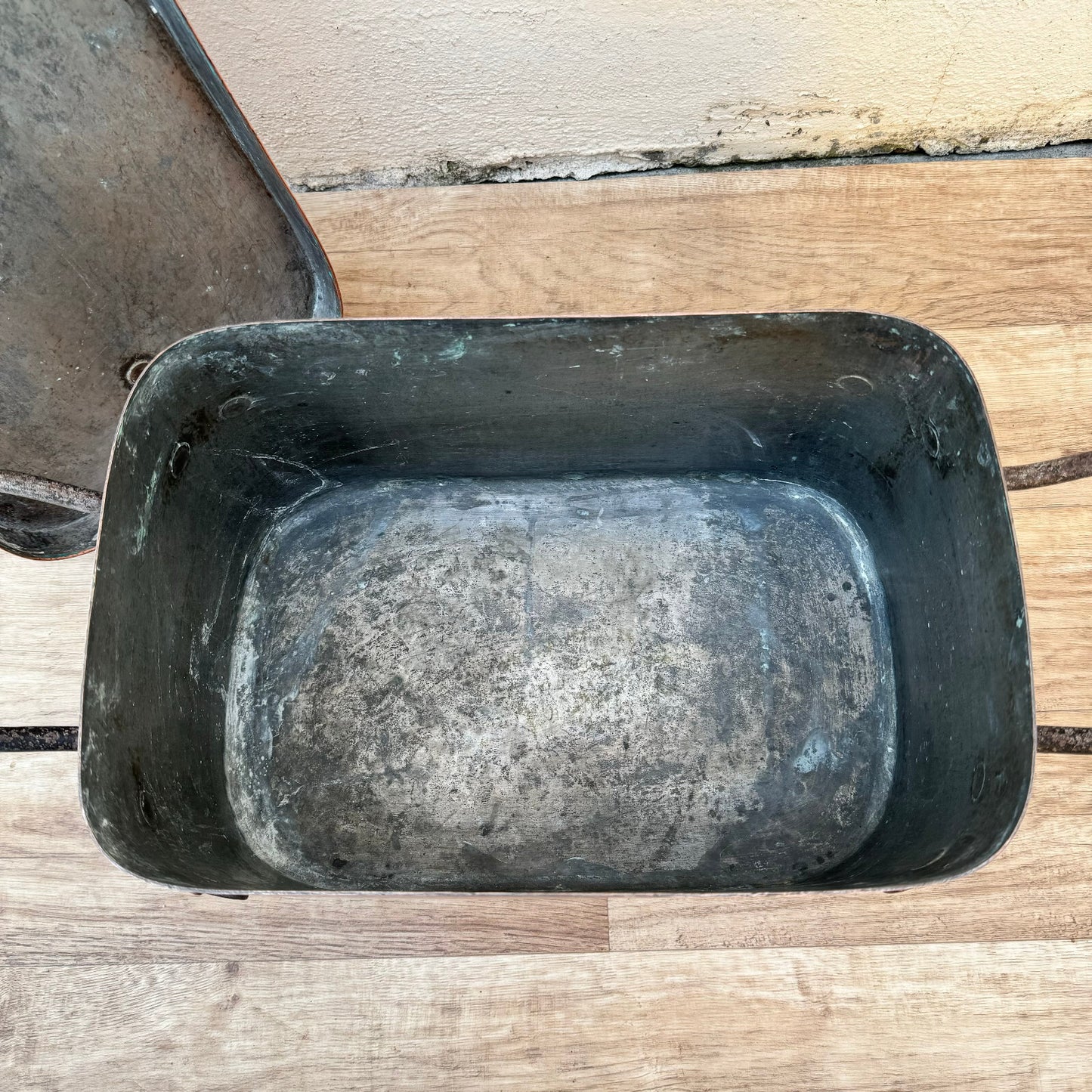 French Copper Daubiere Antique Dovetailed Braising Pot Cookware 10.5" 2604243 Fleamarketfrance
