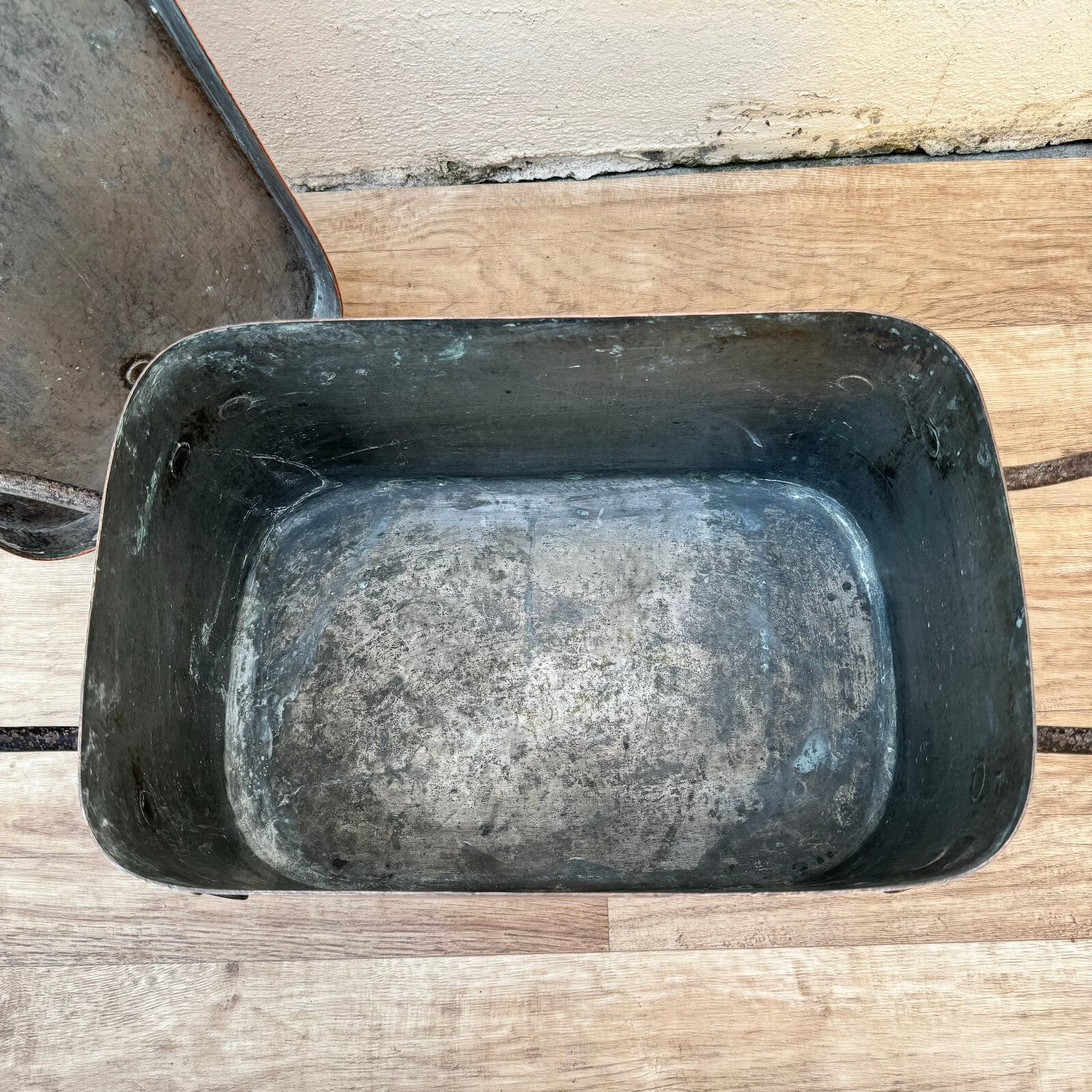 French Copper Daubiere Antique Dovetailed Braising Pot Cookware 10.5" 2604243 Fleamarketfrance