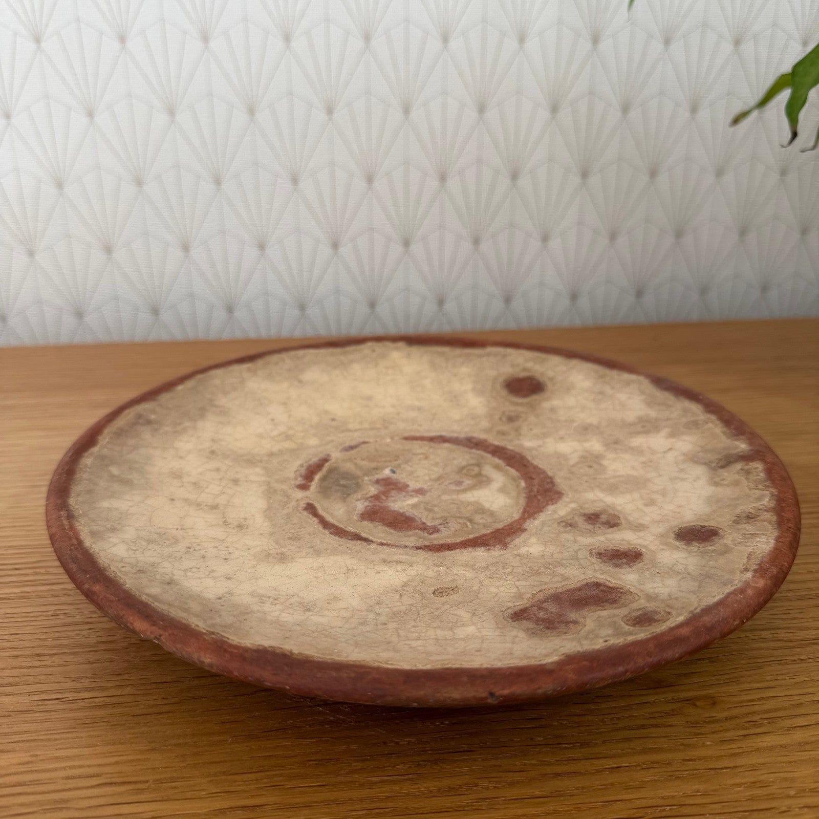 Antique French Pottery Plate Yellow Ochre Glaze Rustic Provincial 0111251 Unbranded