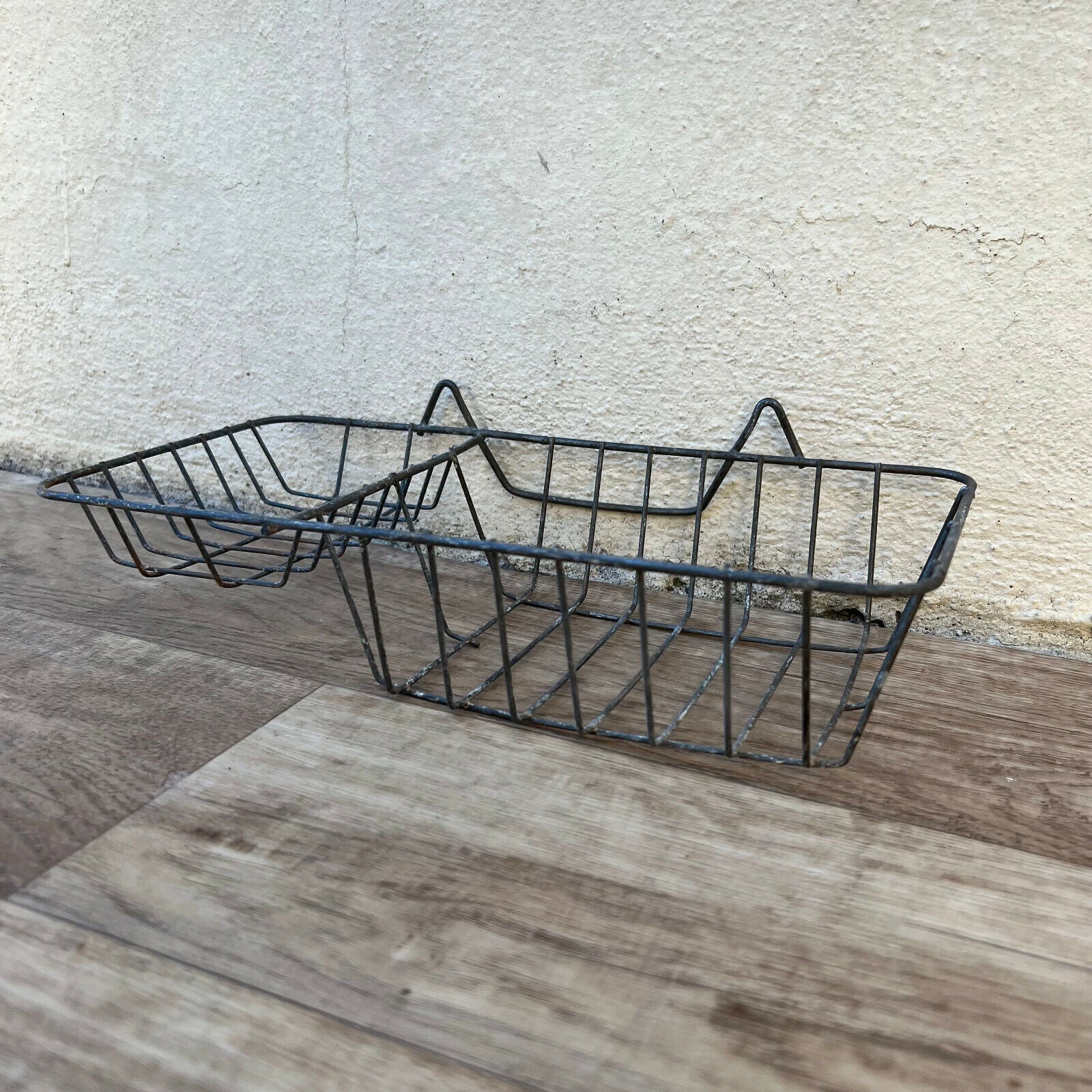 Vintage french METAL galvanized Soap Dish/Sponge Holder 2103226 - Fleamarketfrance