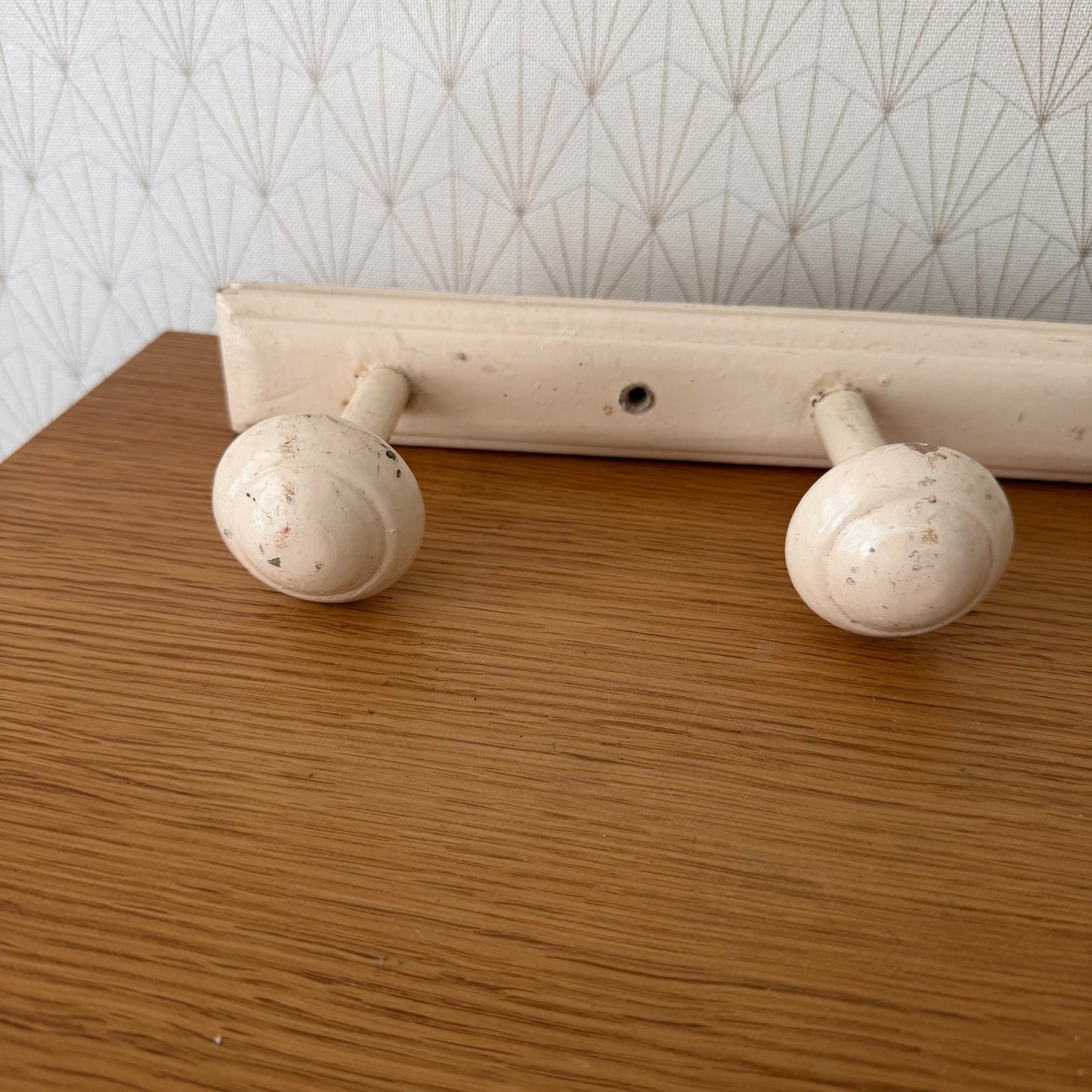 French Vintage Wood Wall Coat Rack 5 Pegs Hat Hook Hanger 16062618