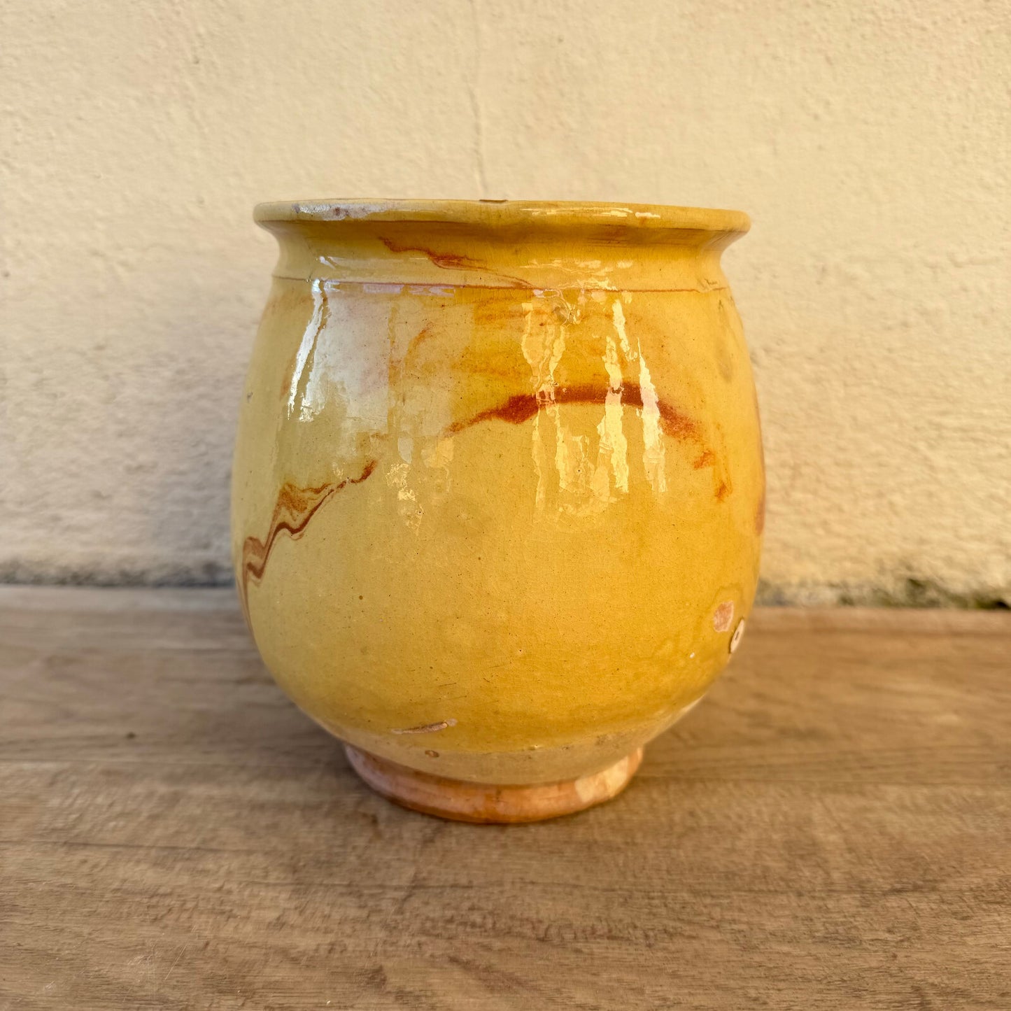 Antique French Honey Pot Terracotta Yellow Glaze Circa 1900 1202253 Unmarked