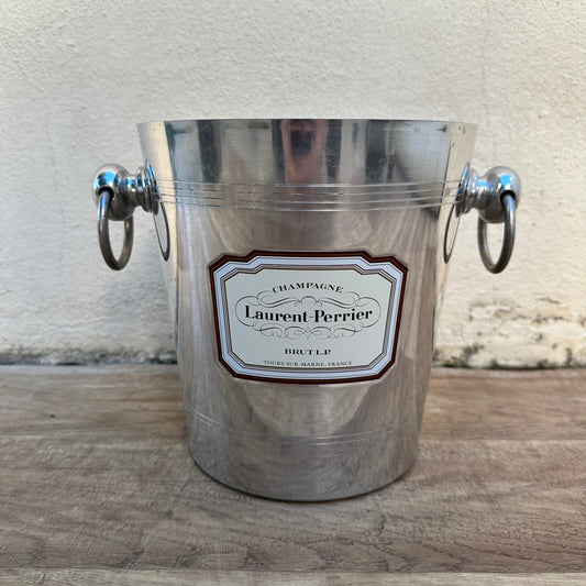 Vintage Laurent Perrier Champagne Ice Bucket French Stainless Steel 2109236 Fleamarketfrance