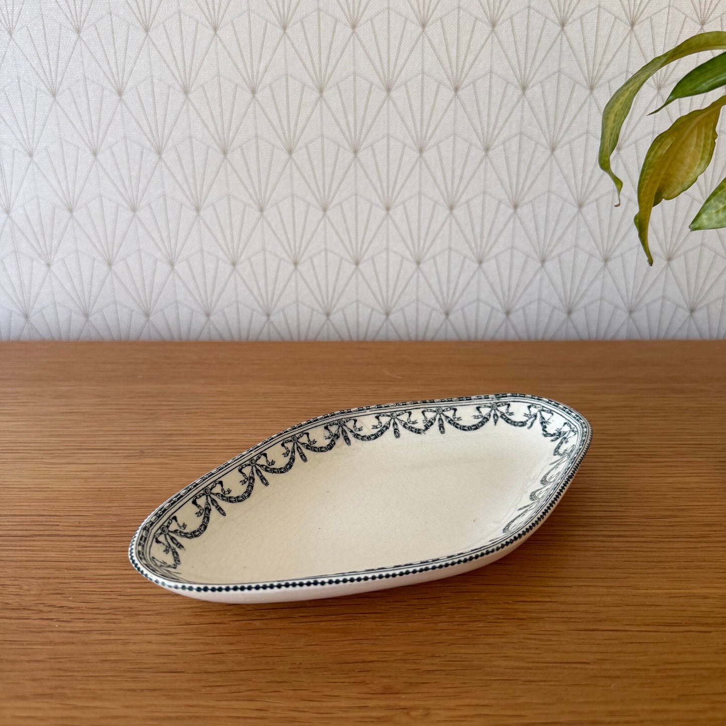French Ironstone Tray Oval Salins Louis XVI Pattern Vintage 05052512 Fleamarketfrance