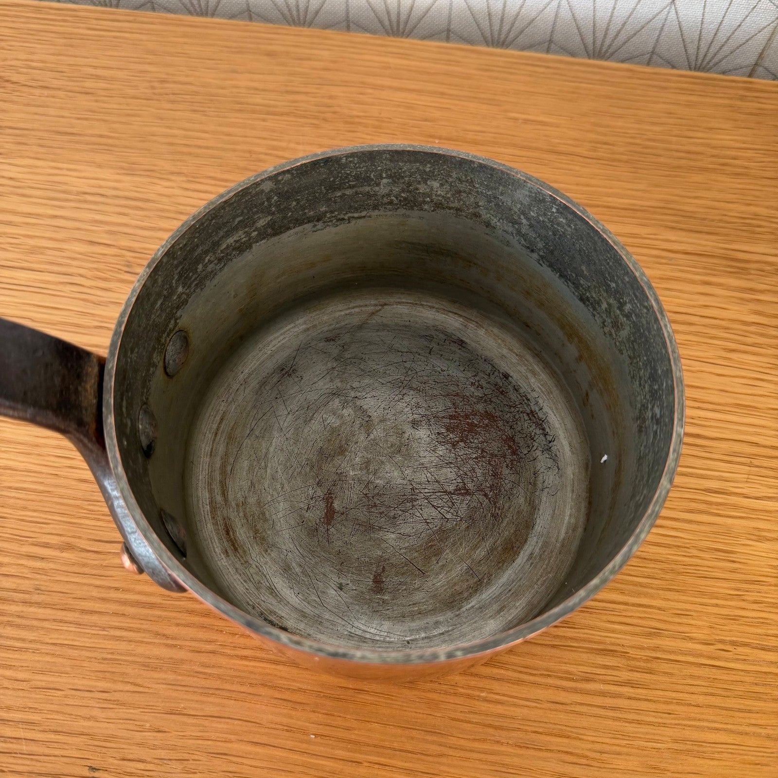 French Copper Pan Dehillerin Paris Vintage Tin Lined Hammered 2905261 DEHILLERIN