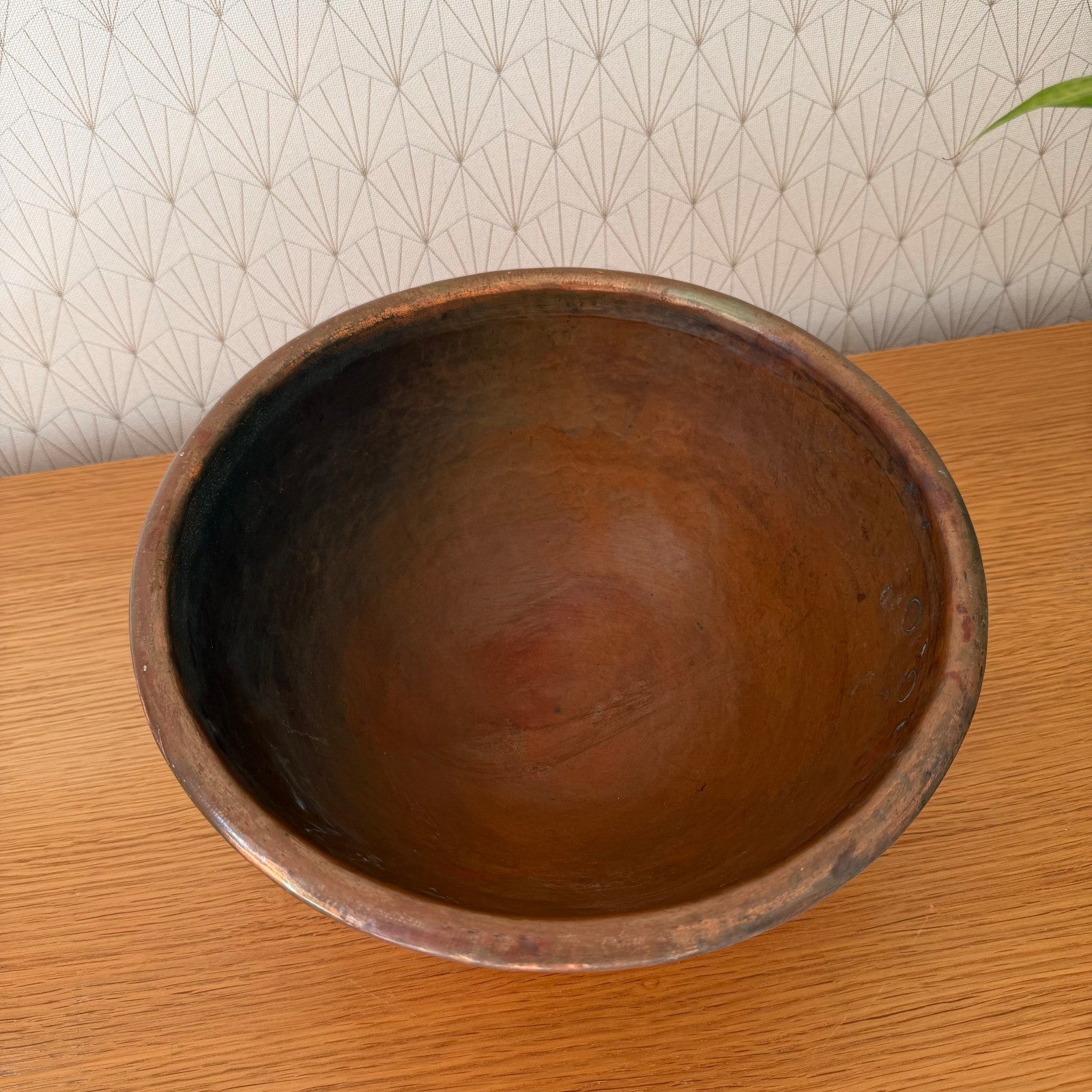 French Copper Bowl Antique Mixing Cul de Poule Kitchen Cookware 1302268 Antique