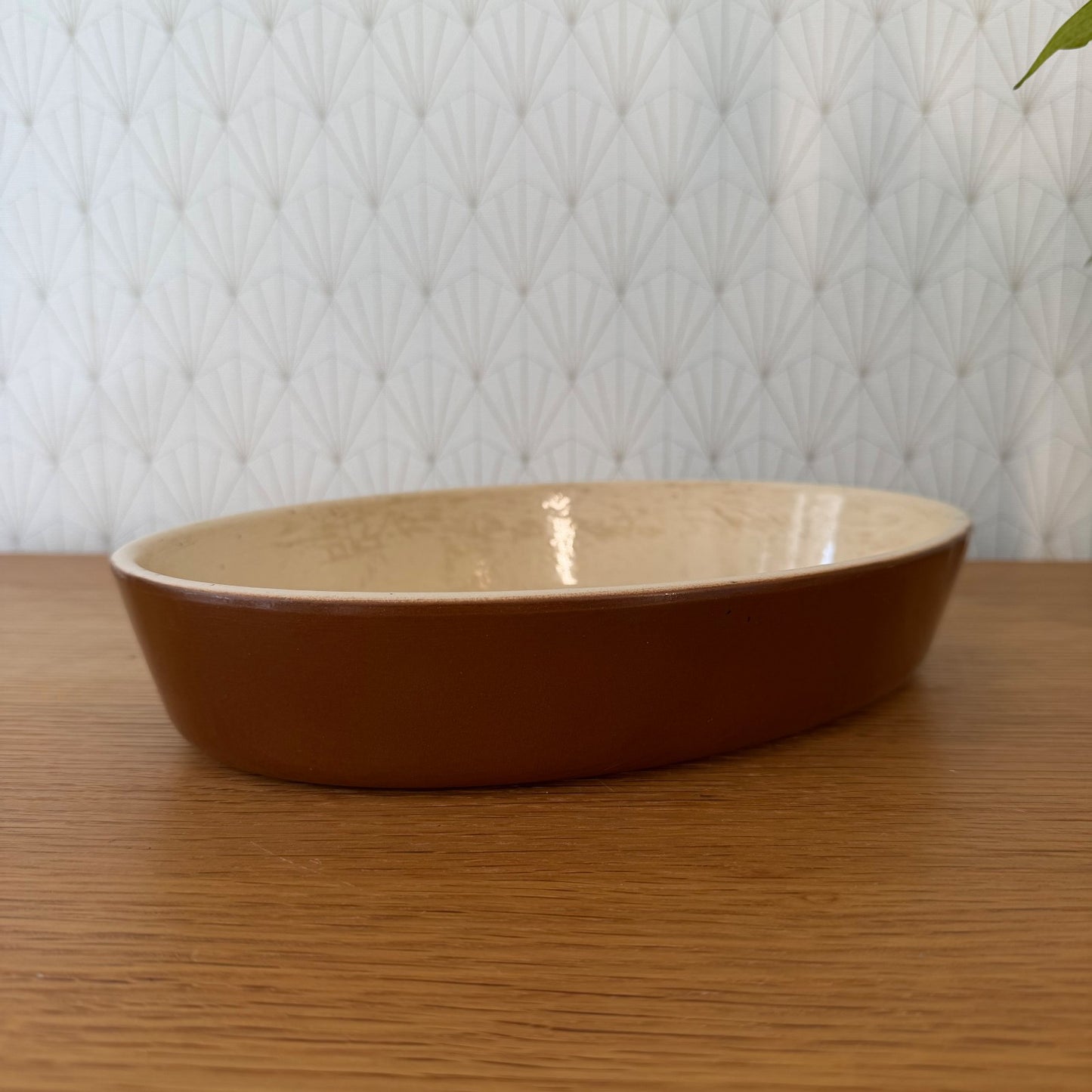 Vintage French Stoneware Gratin Dish Oval Rustic Pottery Terrine 1006268 Fleamarketfrance