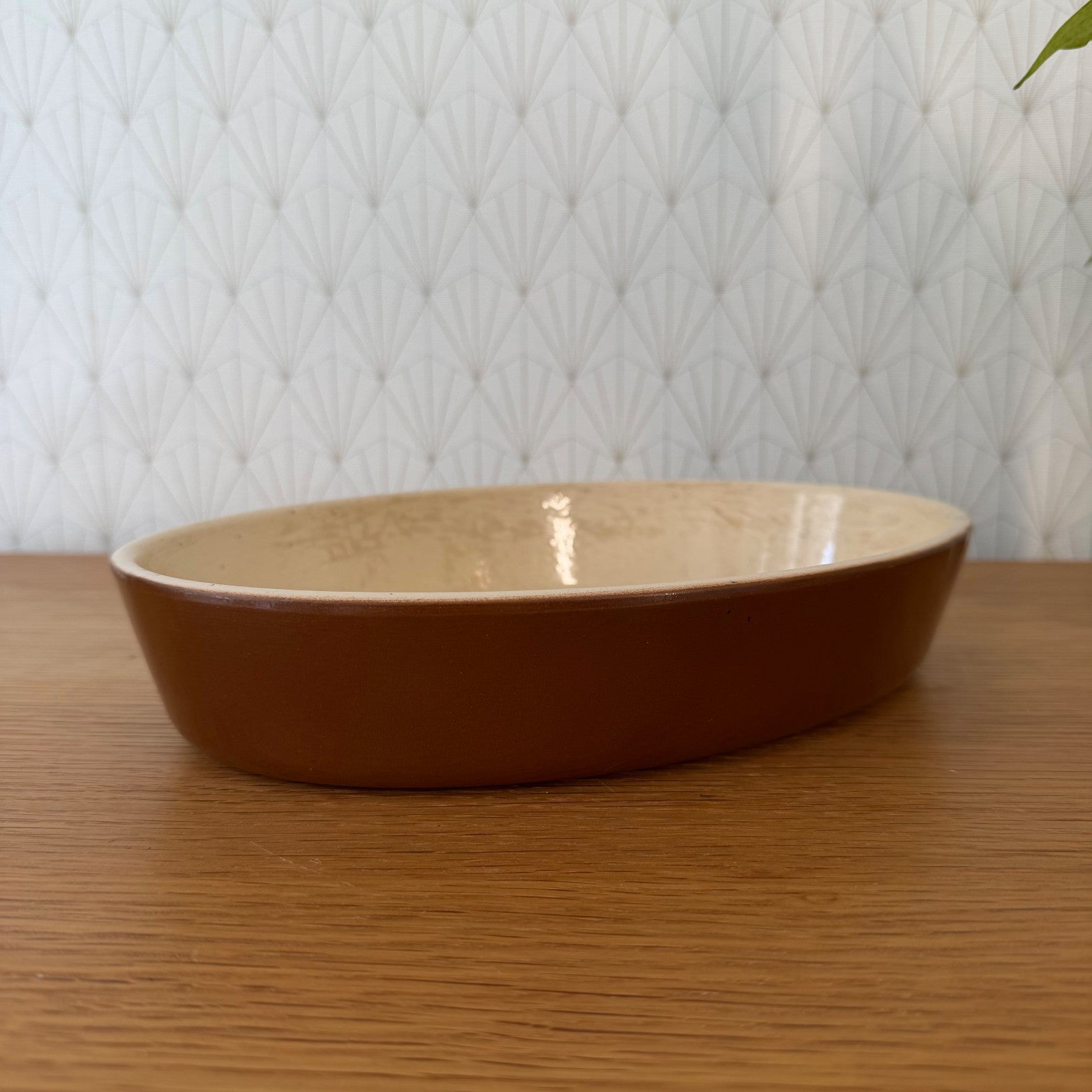 Vintage French Stoneware Gratin Dish Oval Rustic Pottery Terrine 1006268 Fleamarketfrance