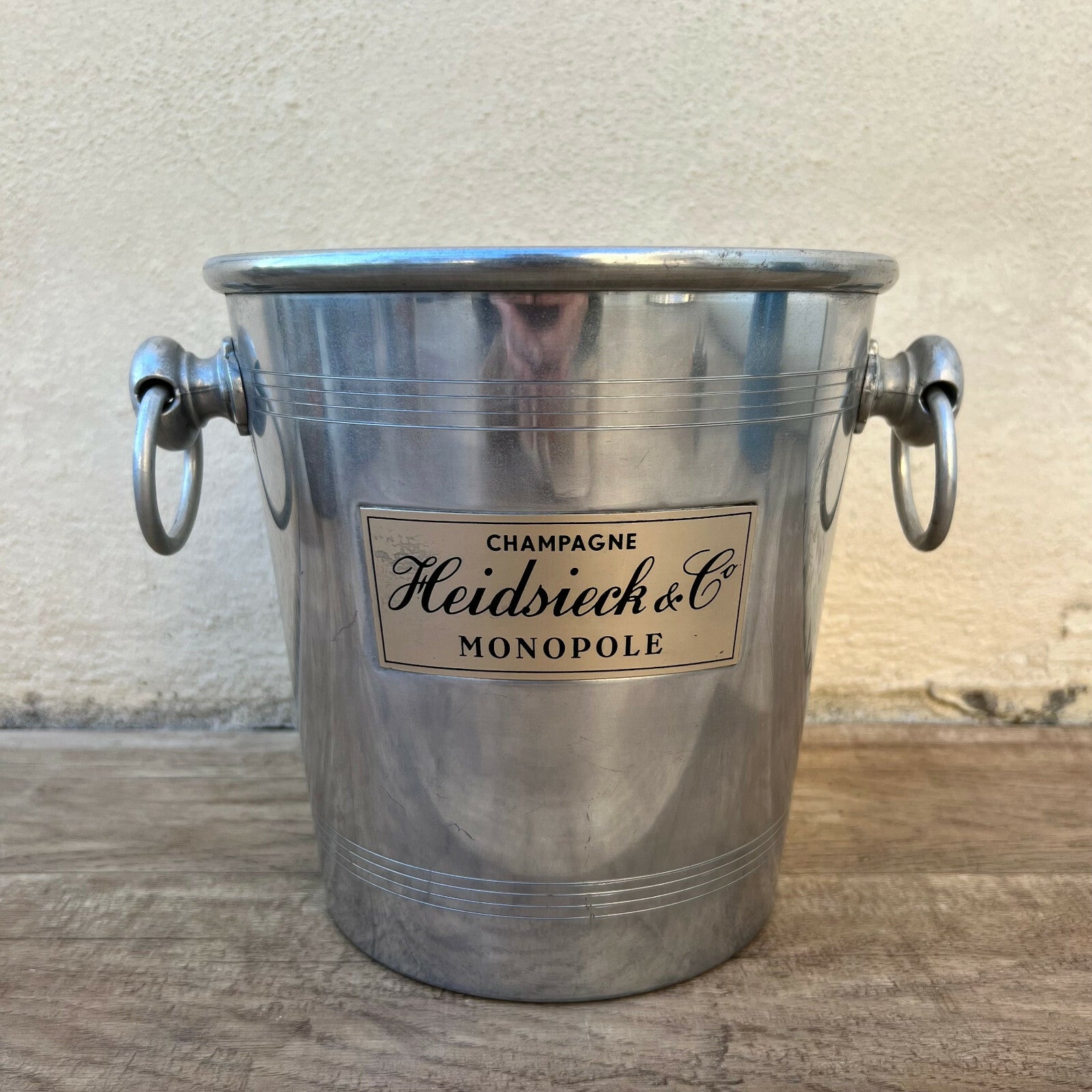 Vintage Heidsieck Champagne Bucket French Silver Metal Cooler 04032226 Fleamarketfrance